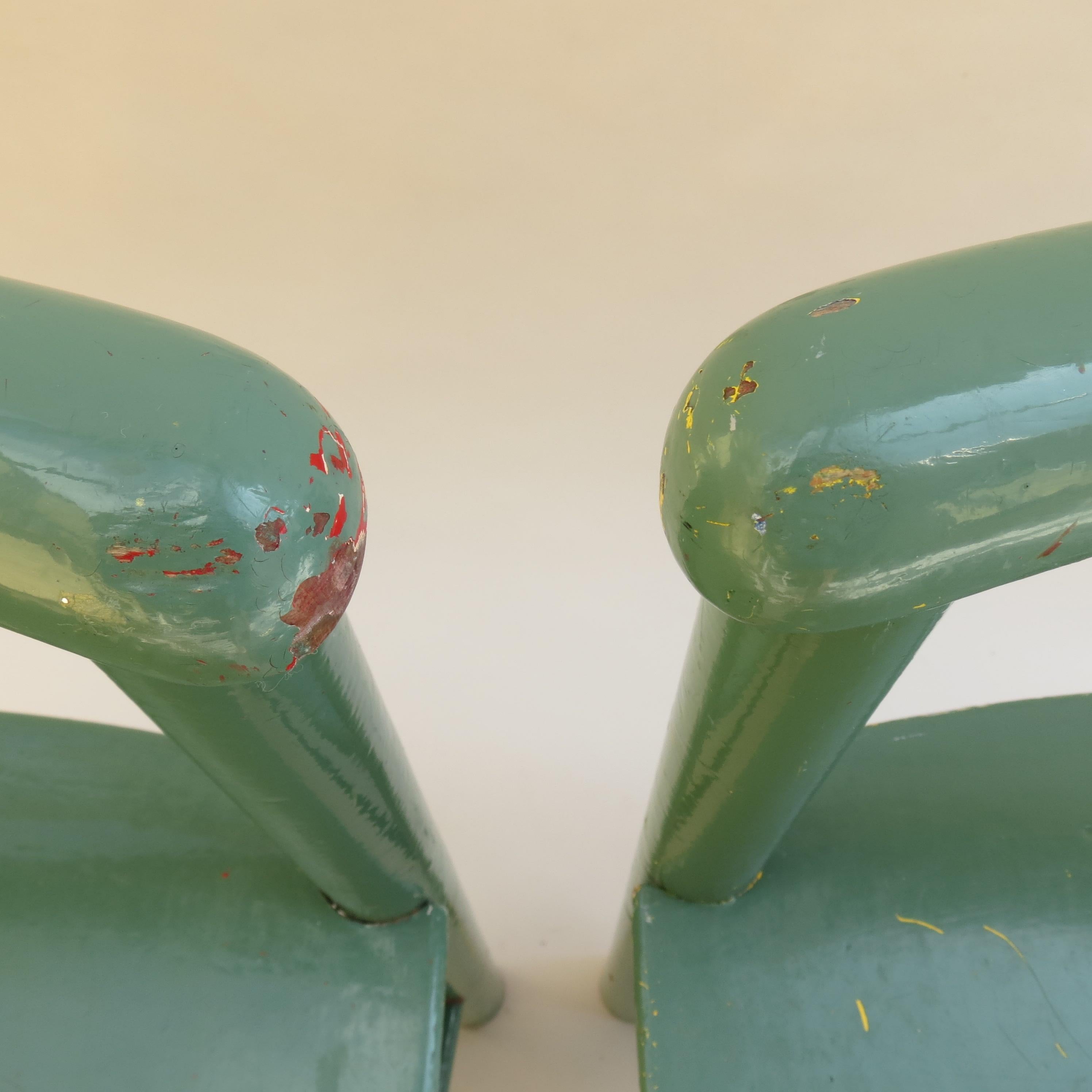 20th Century Pair of Scandinavian Childs Chairs in Green from the 1960s