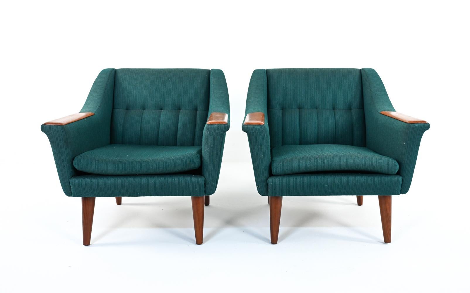 Mid-Century Modern Pair of Scandinavian Easy Chairs in the Manner of Kurt Østervig, c. 1960's