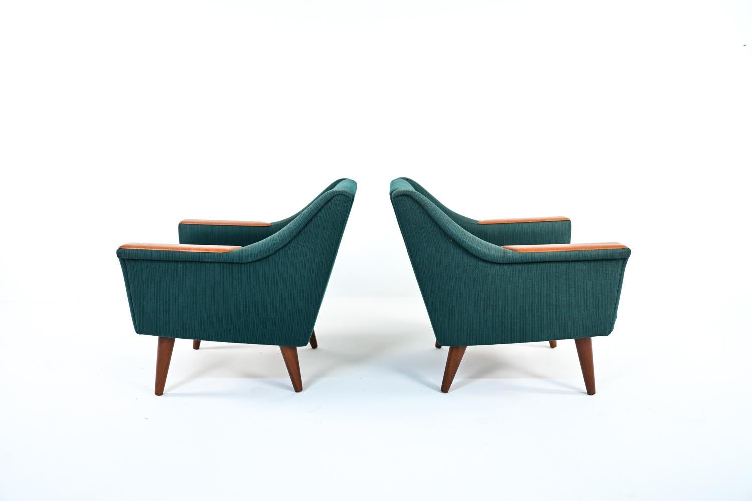 European Pair of Scandinavian Easy Chairs in the Manner of Kurt Østervig, c. 1960's