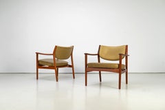 Pair of Scandinavian Easy Chairs with Teak and Leather by Westnofa, 1960s