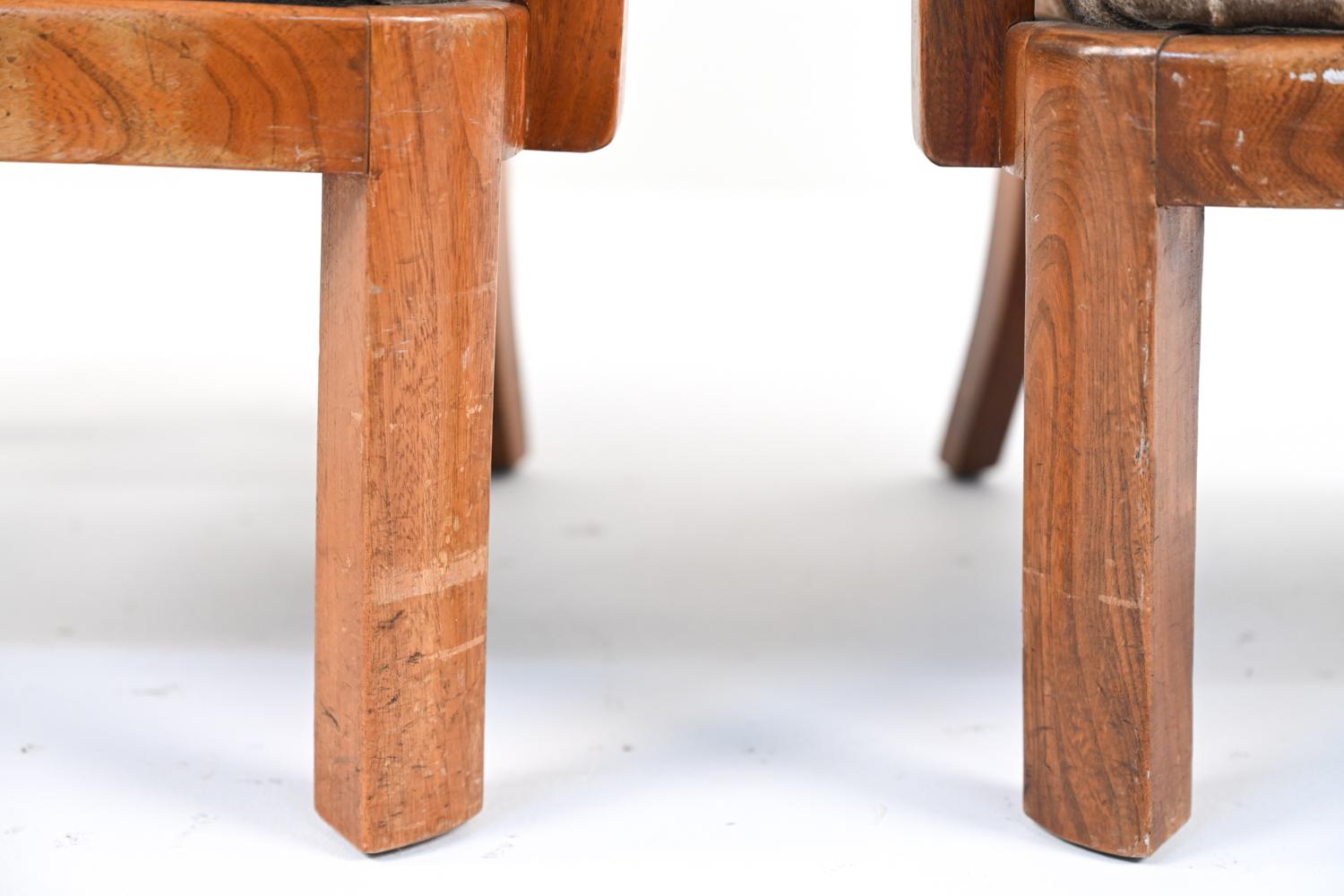 Pair of Scandinavian Elm Wood Bridge Chairs, 1940's-1950's For Sale 5