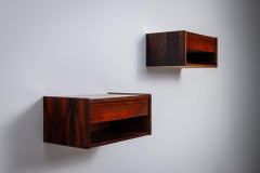 Pair of scandinavian floating nightstands in rosewood Denmark 1960