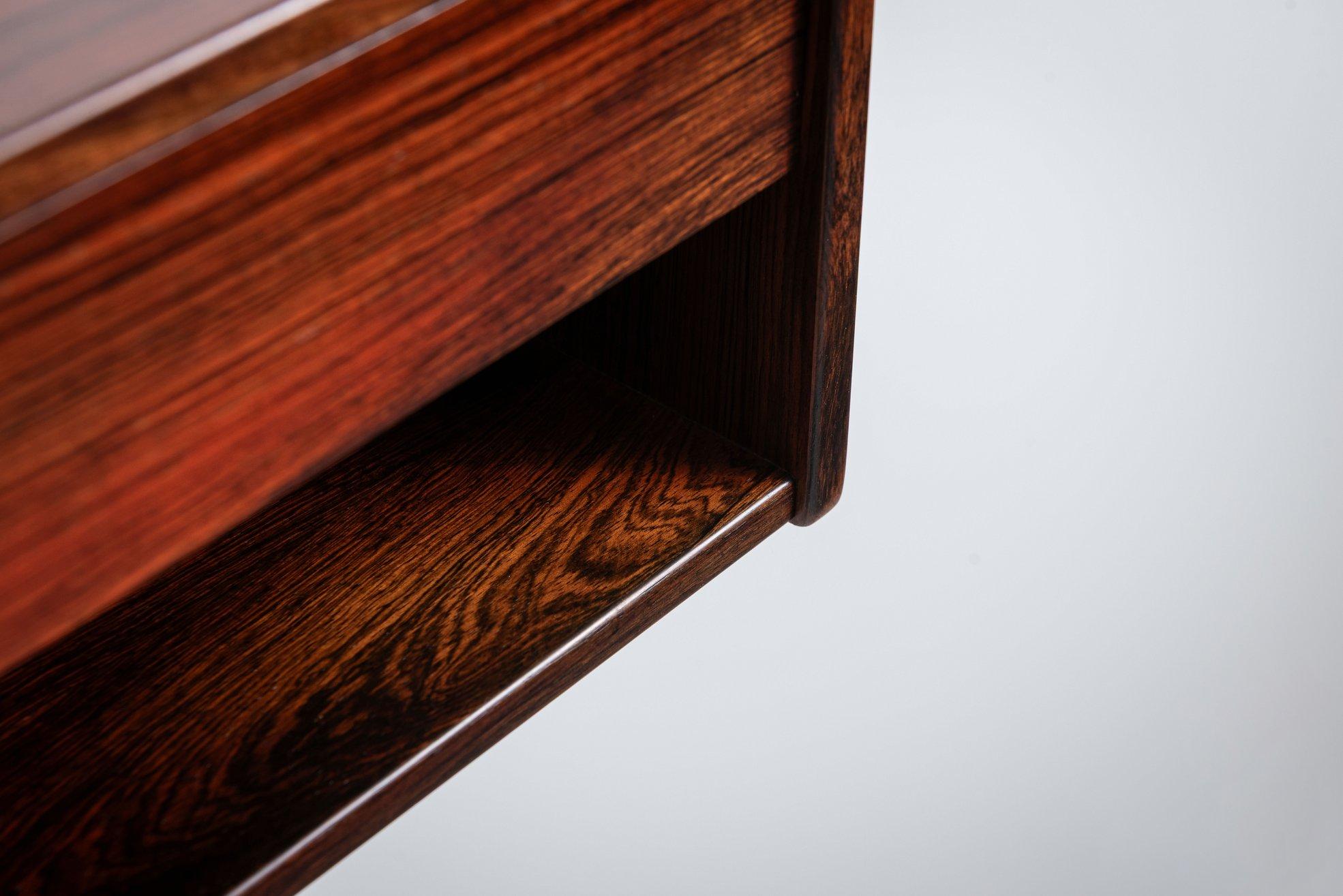 Coppia di comodini galleggianti scandinavi in palissandro Danimarca 1960 in vendita 2