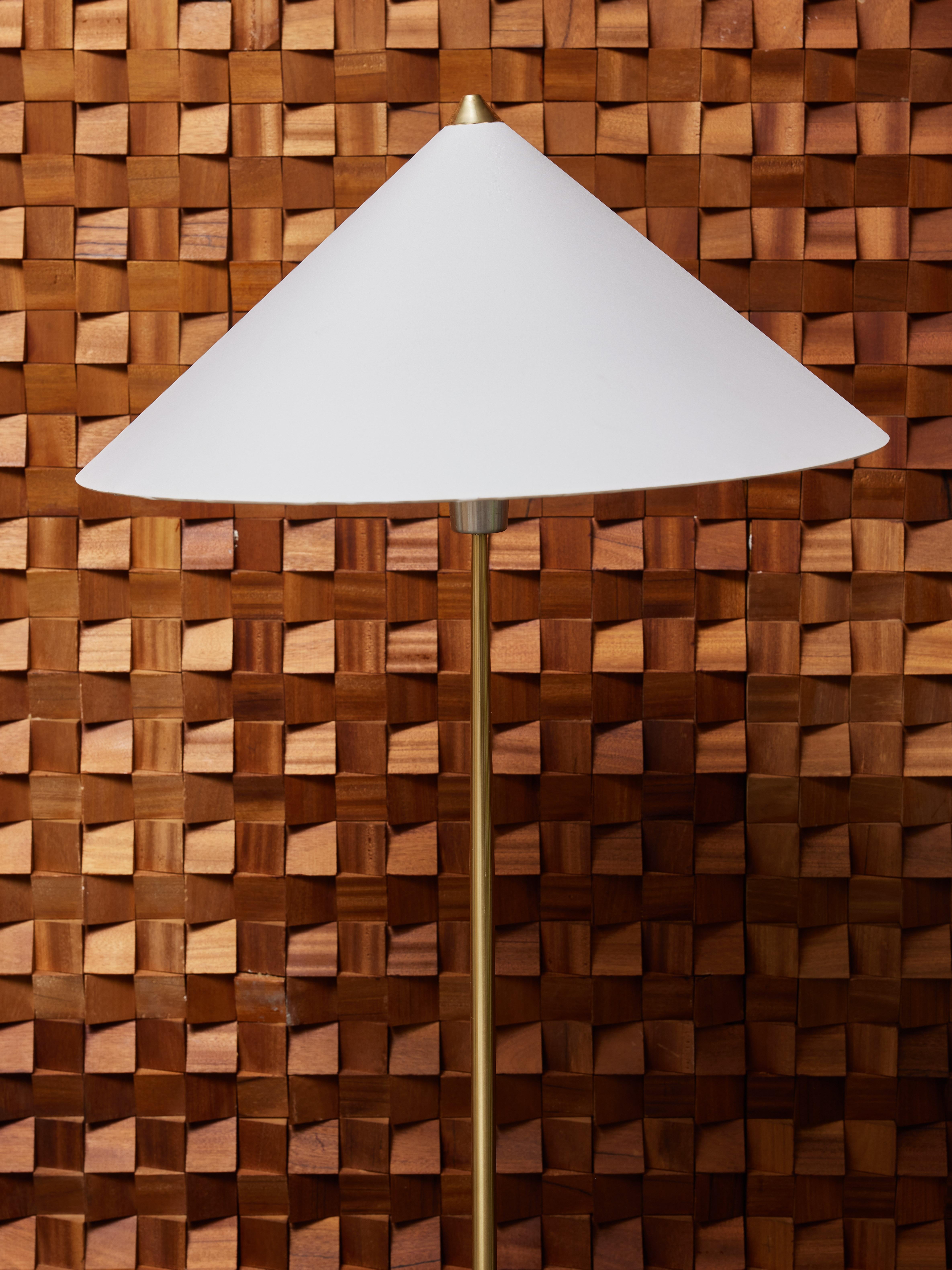 Swedish Pair of Scandinavian Floor Lamps with Cone Shades