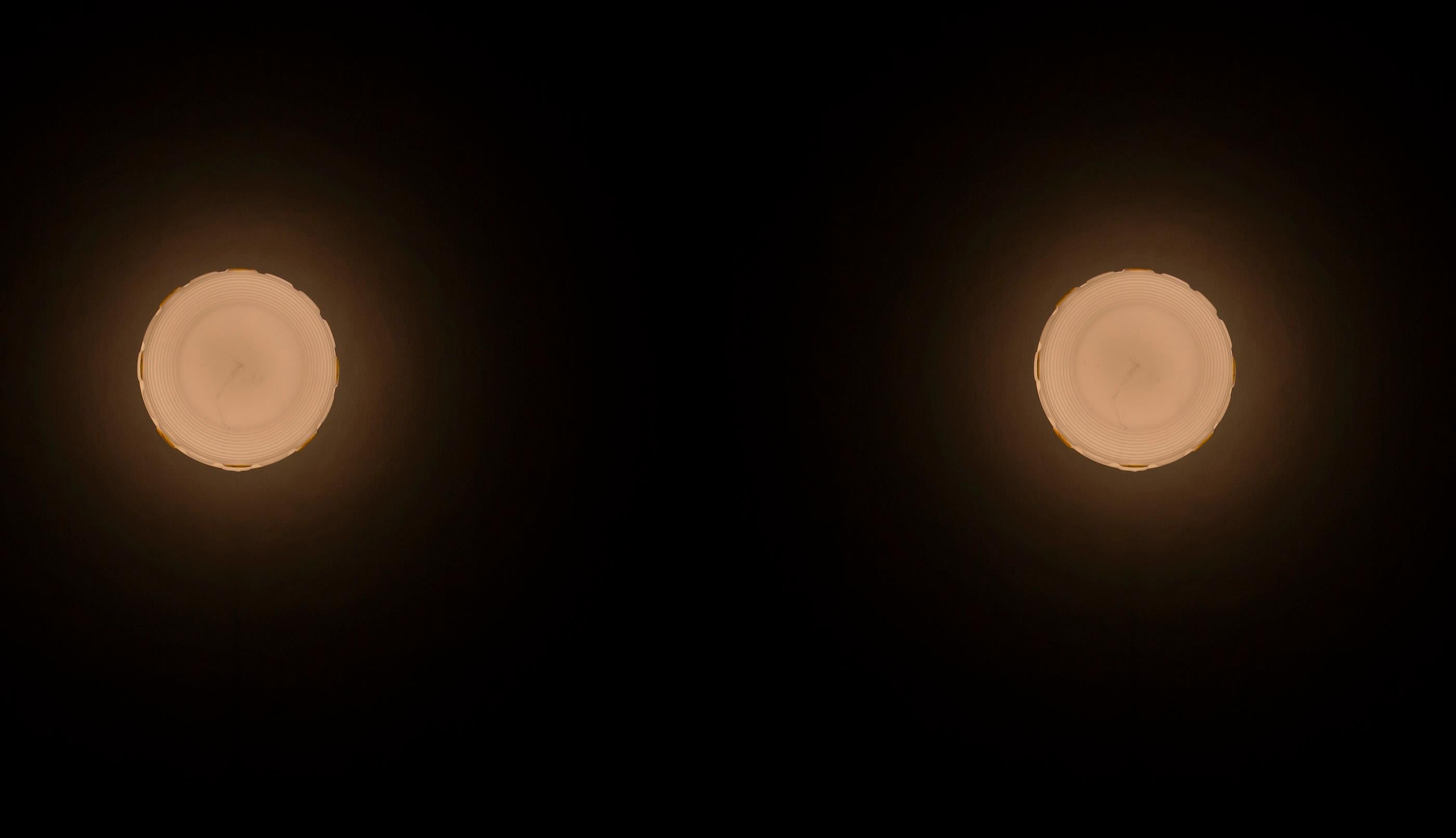 Mid-20th Century Pair of Scandinavian Flush Mount Ceiling Lamps, 1950s