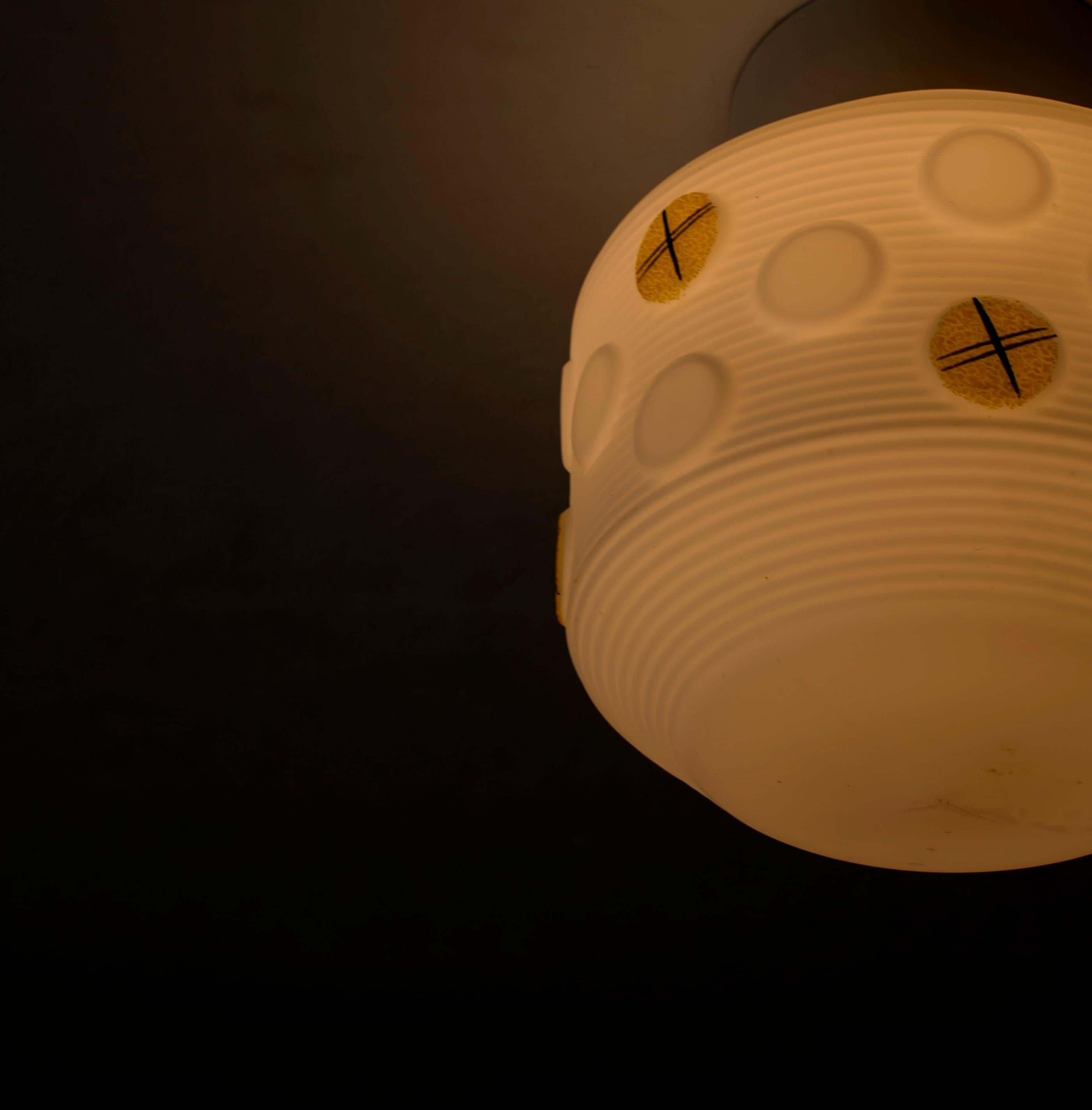 Pair of Scandinavian Flush Mount Ceiling Lamps, 1950s 2