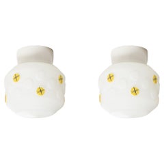 Pair of Scandinavian Flush Mount Ceiling Lamps, 1950s