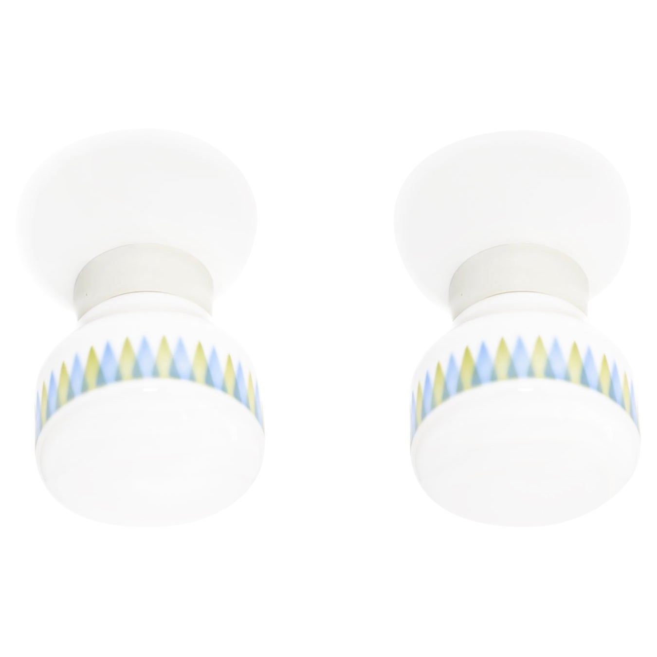 Pair of Scandinavian Flush Mount Ceiling Lamps, 1950s For Sale