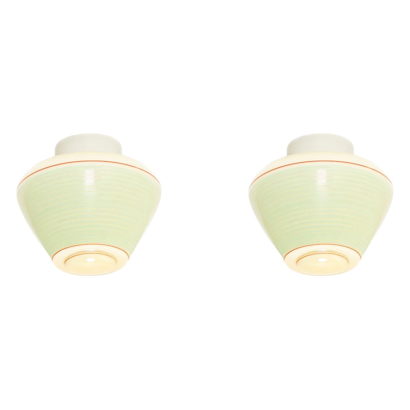 Coppia di lampade da soffitto scandinave a incasso, anni '50