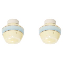 Pair of Scandinavian Flush Mount Ceiling Lamps, 1950s