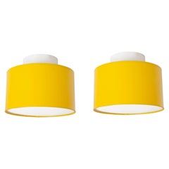 Pair of Scandinavian Flush Mount Ceiling Lights by Luxus, Sweden, 1970s