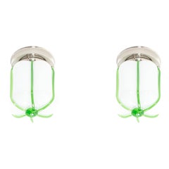 Pair of Scandinavian Flush Mount Ceiling Lights