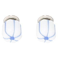 Pair of Scandinavian Flush Mount Ceiling Lights