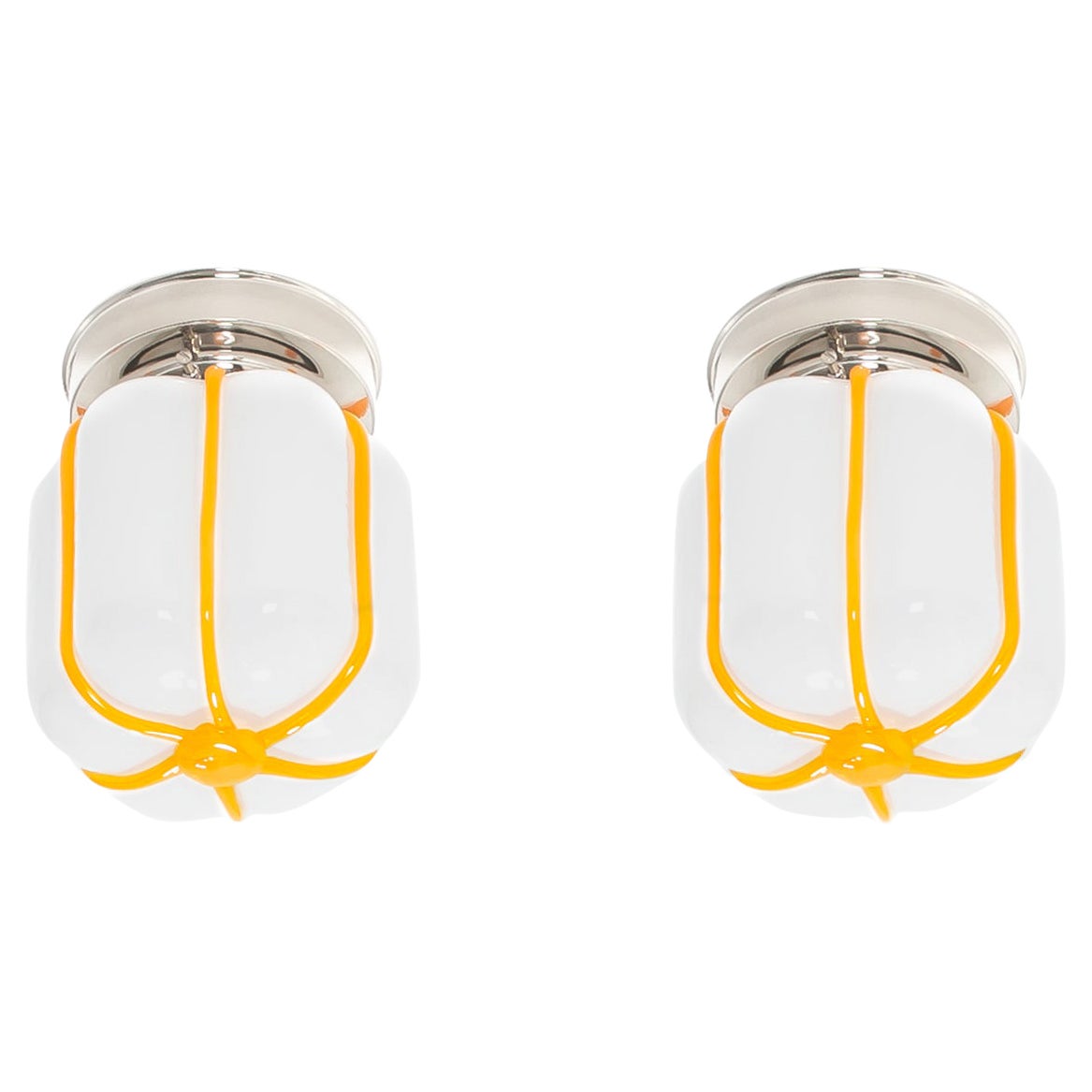 Pair of Scandinavian Flush Mount Ceiling Lights im Angebot