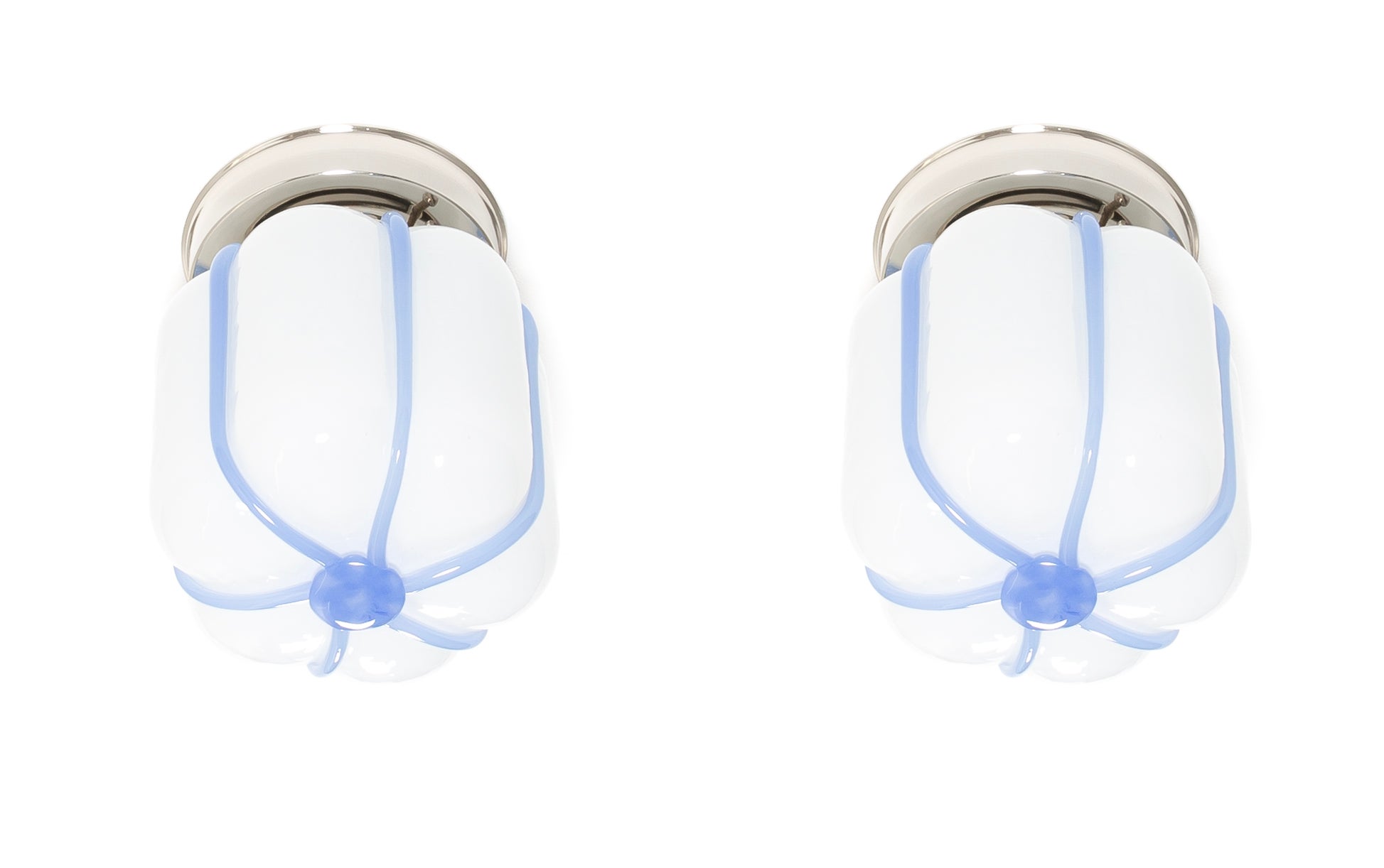 Pair of Scandinavian Flush Mount Ceiling Lights