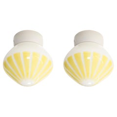 Pair of Scandinavian Flushmount Ceiling Lamps, 1950s