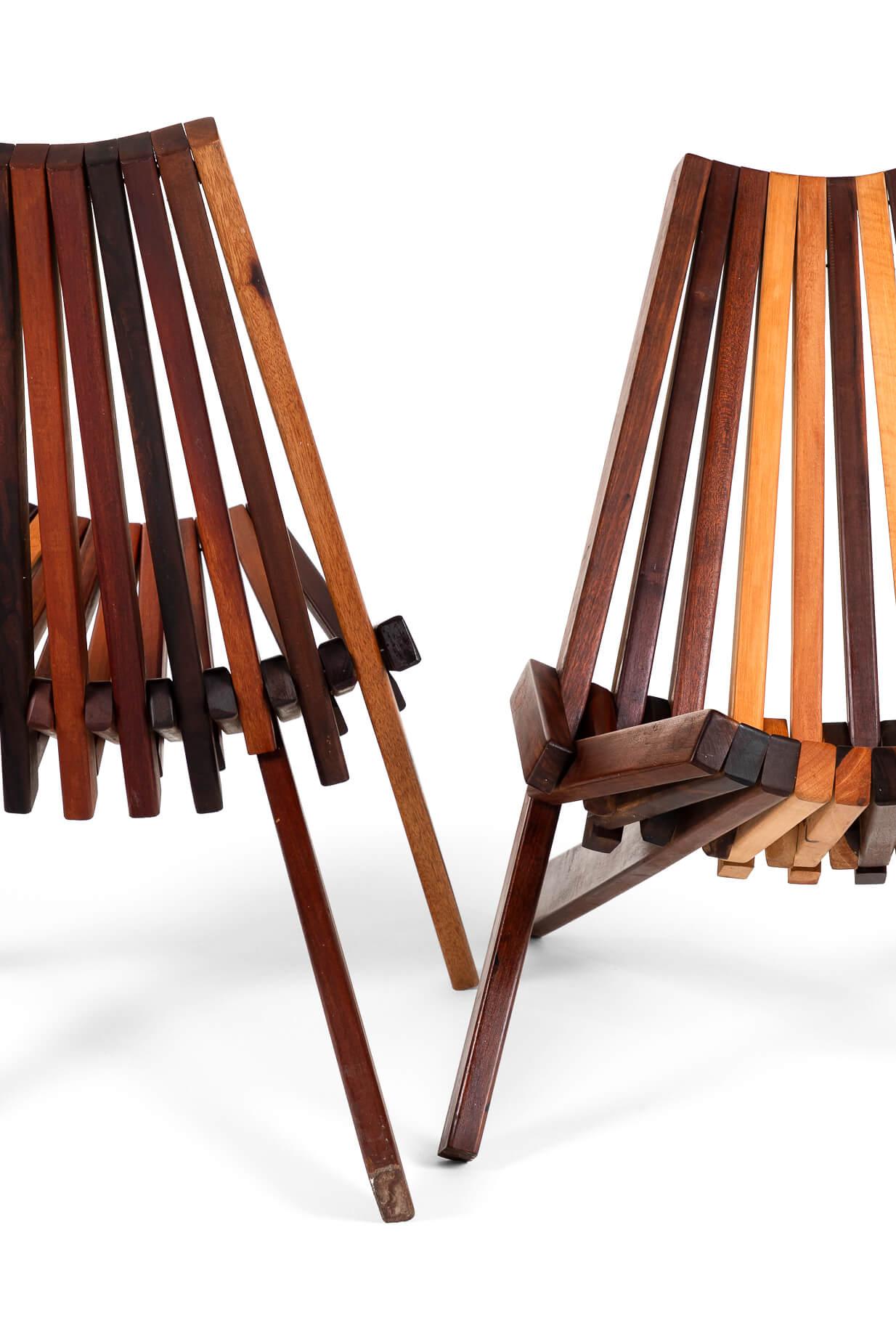 20th Century Pair of Scandinavian Folding Teak Chairs For Sale