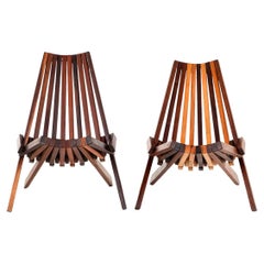 Vintage Pair of Scandinavian Folding Teak Chairs