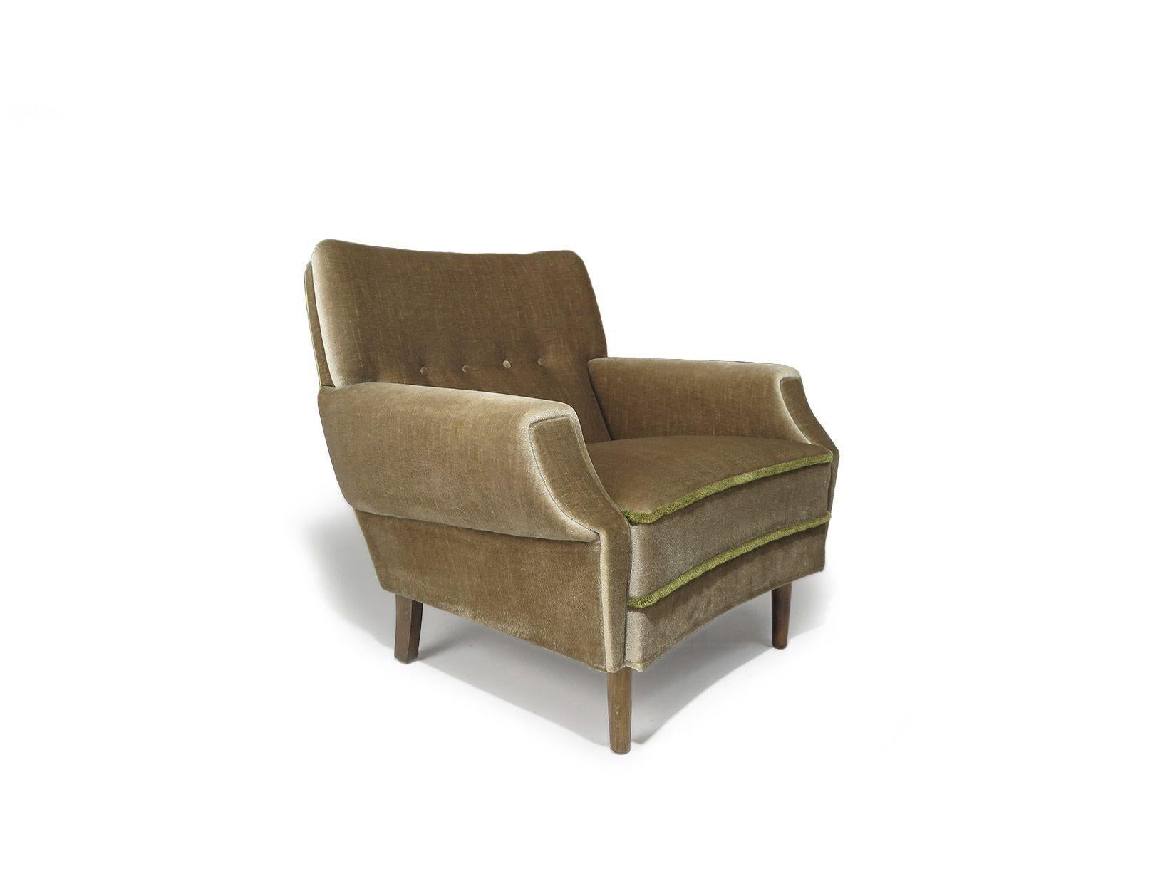 Paar skandinavische Loungesessel aus originalem Mohair (Skandinavische Moderne) im Angebot