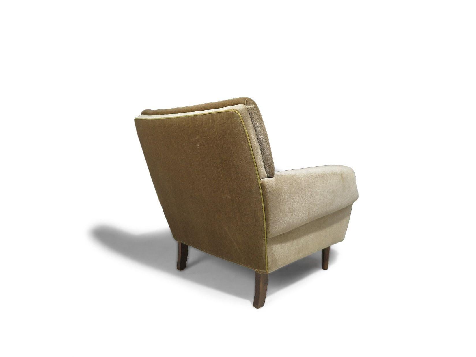 Paar skandinavische Loungesessel aus originalem Mohair (Mohairwolle) im Angebot