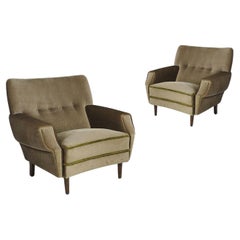 Pair of Scandinavian Lounge Chairs in Original Mohair