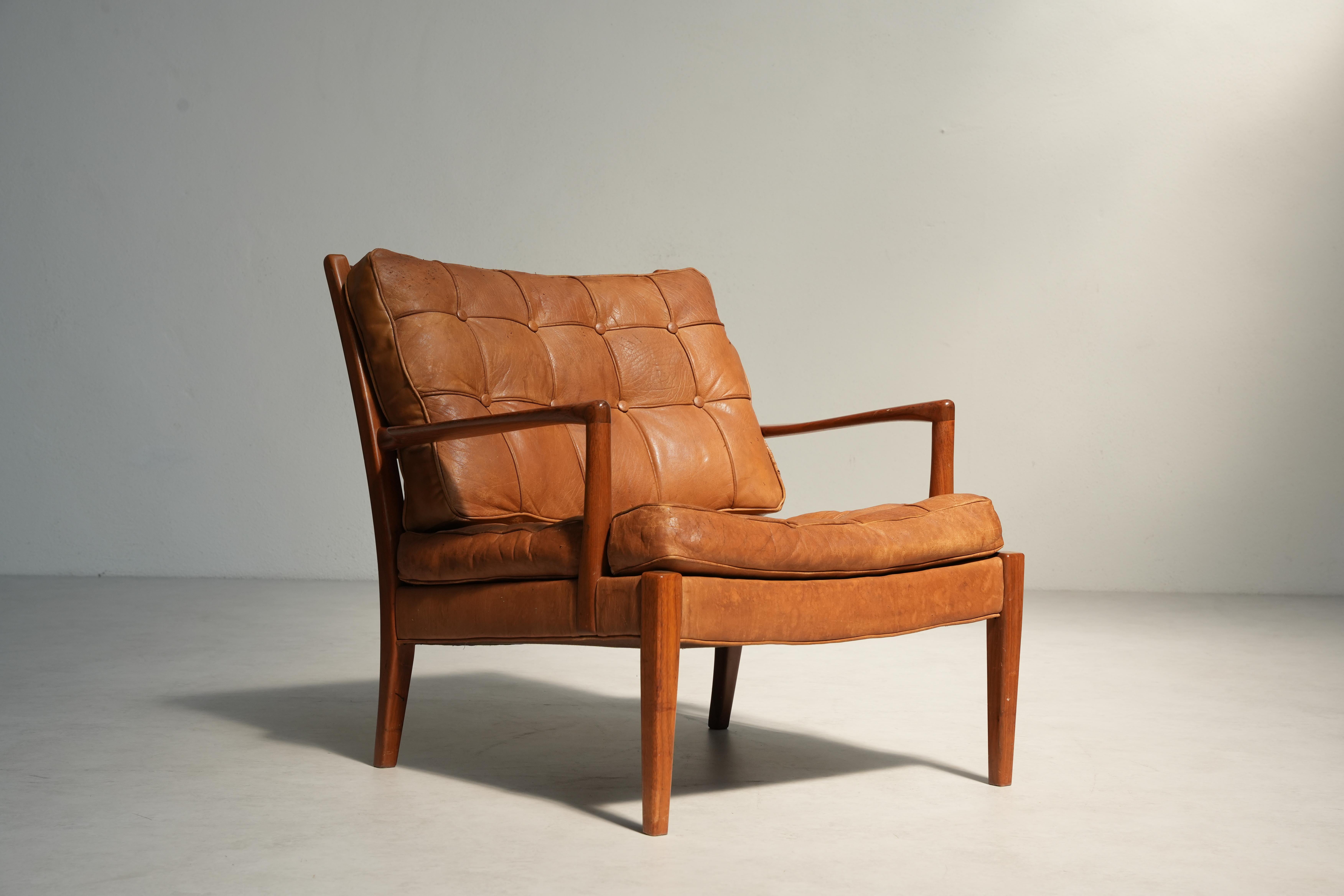 Paar skandinavische Lounge-Stühle Mod. Loven von Arne Norell AB, 1960er Jahre Schweden im Angebot 2