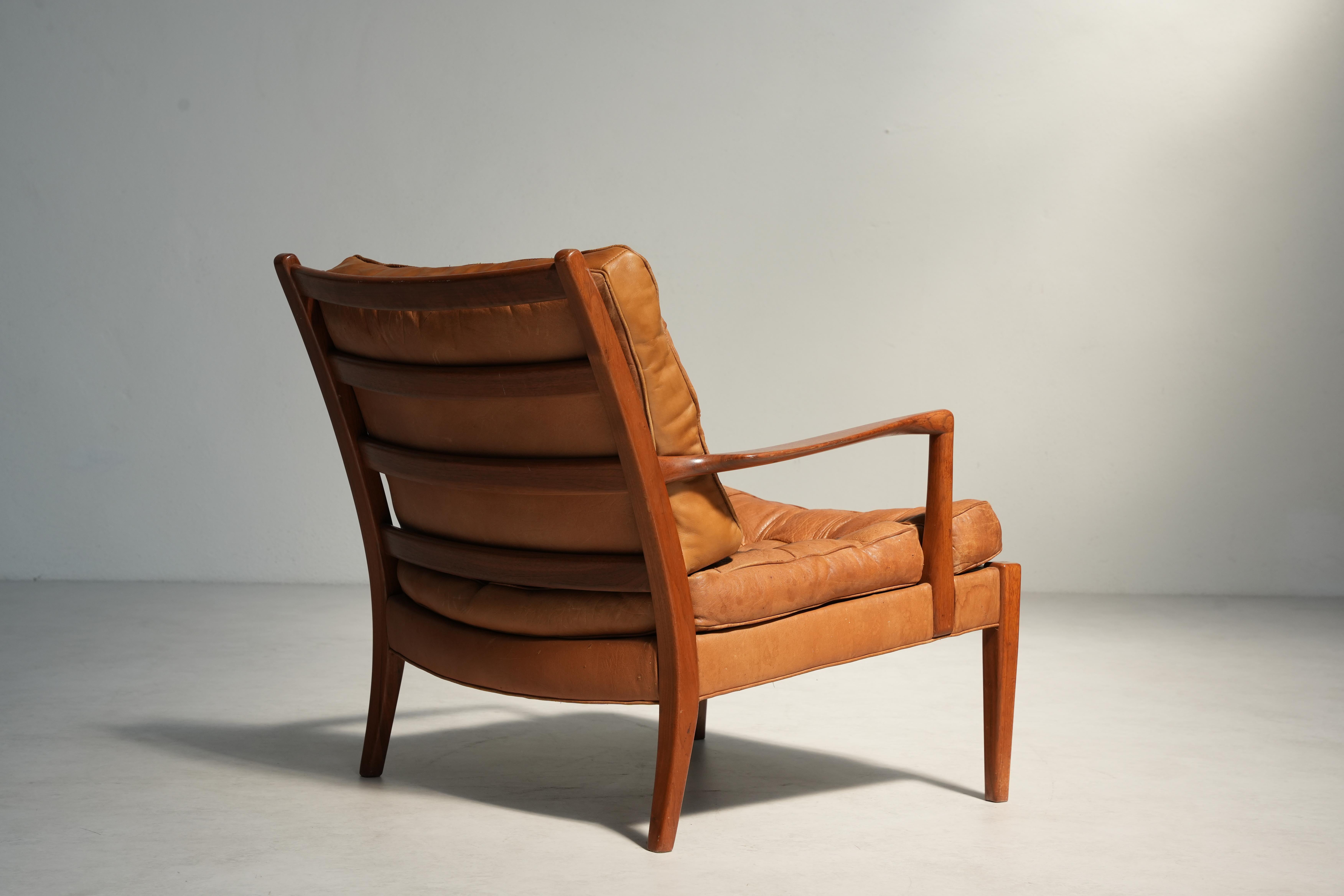 Paar skandinavische Lounge-Stühle Mod. Loven von Arne Norell AB, 1960er Jahre Schweden im Angebot 3