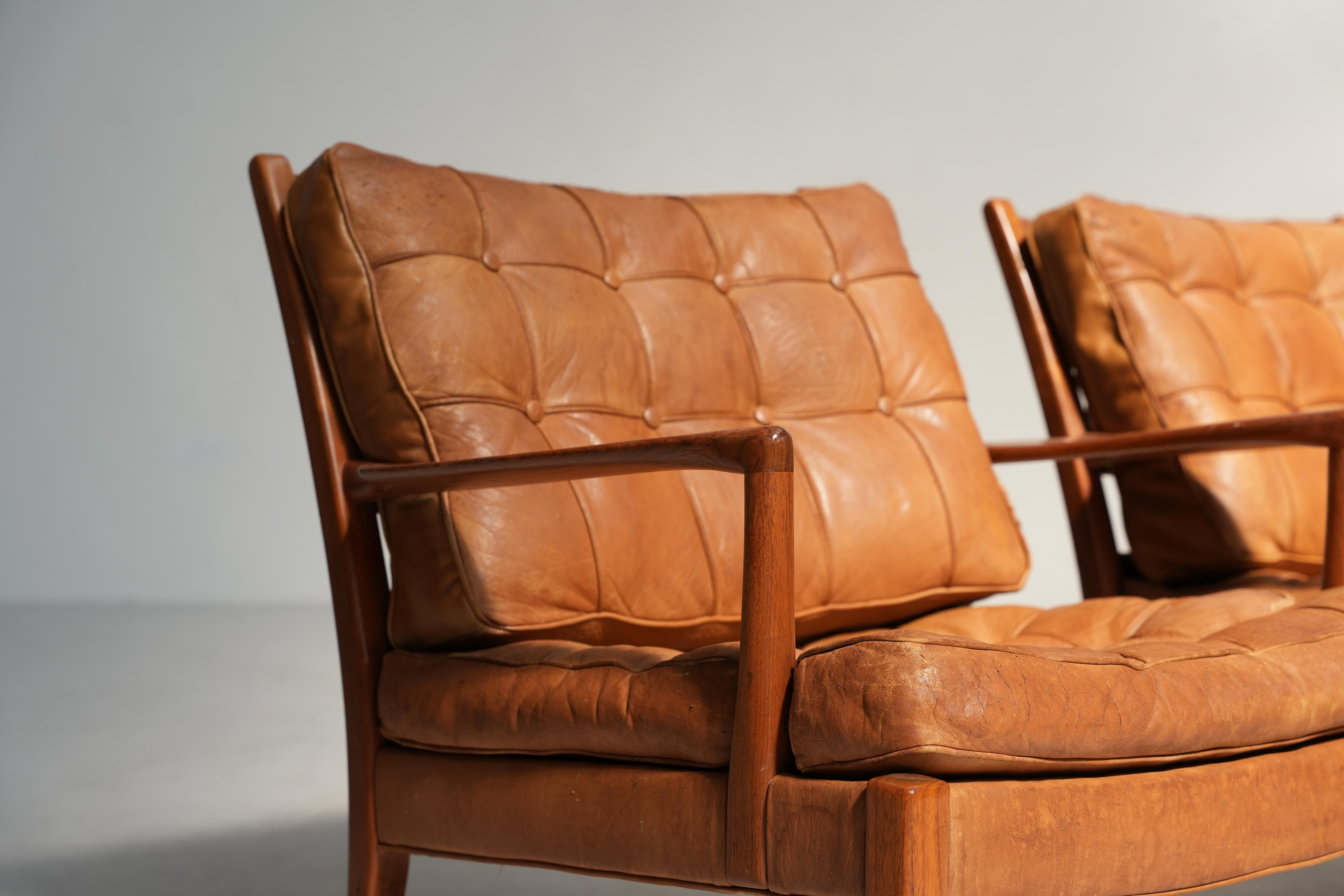 Paar skandinavische Lounge-Stühle Mod. Loven von Arne Norell AB, 1960er Jahre Schweden im Angebot 4