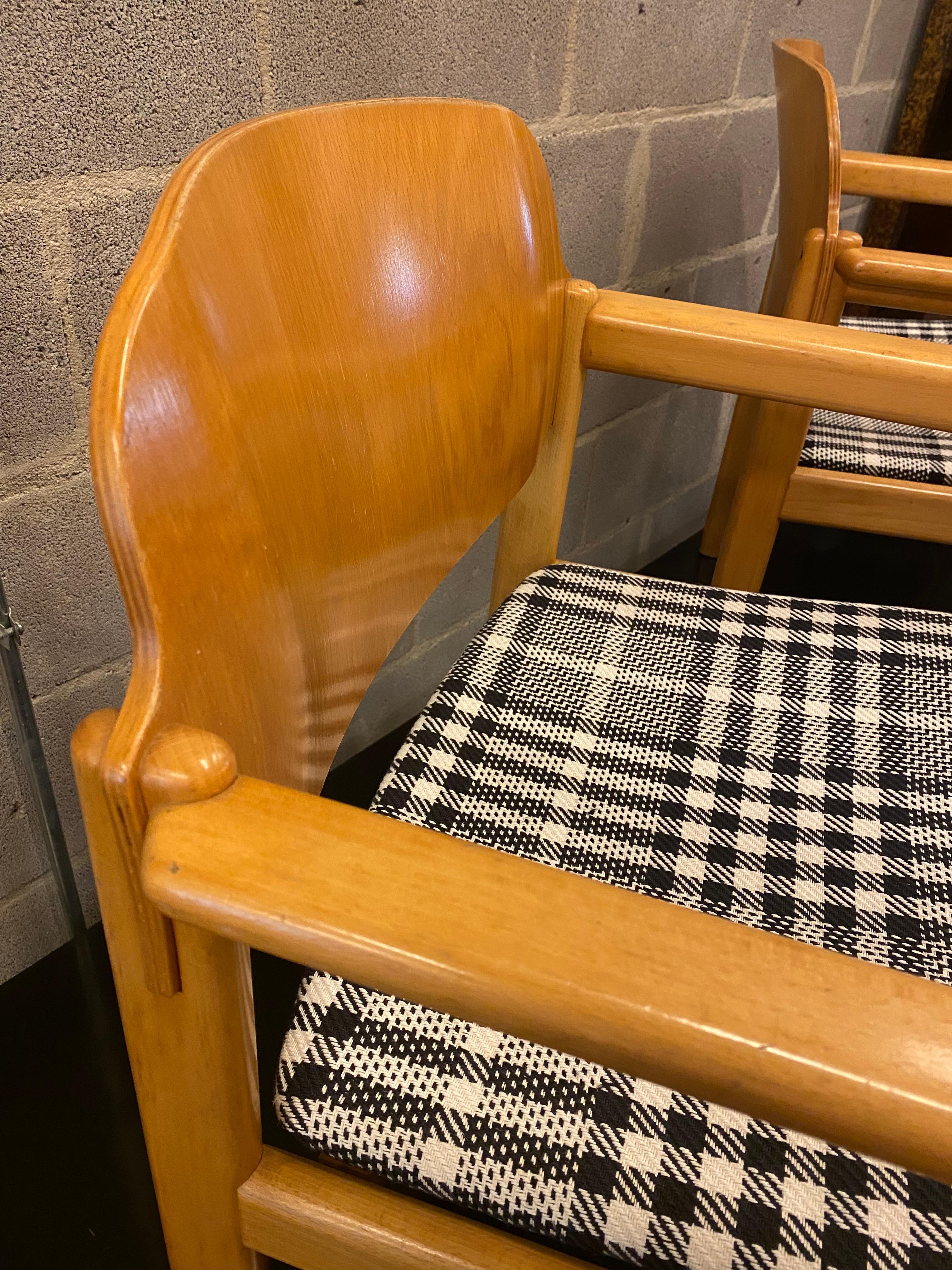 Pair of Scandinavian Mid-Century Armchairs in Plaid For Sale 3