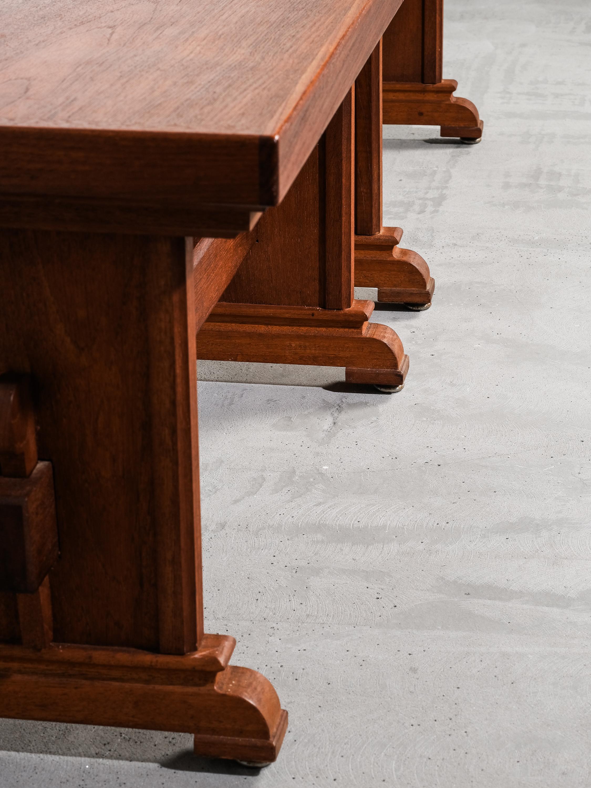 Coppia di panche scandinave di metà secolo in teak in vendita 5
