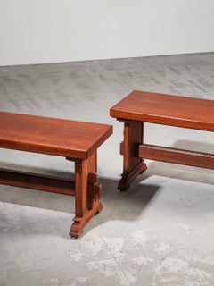 Pair of Scandinavian Mid-Century Benches in Teak