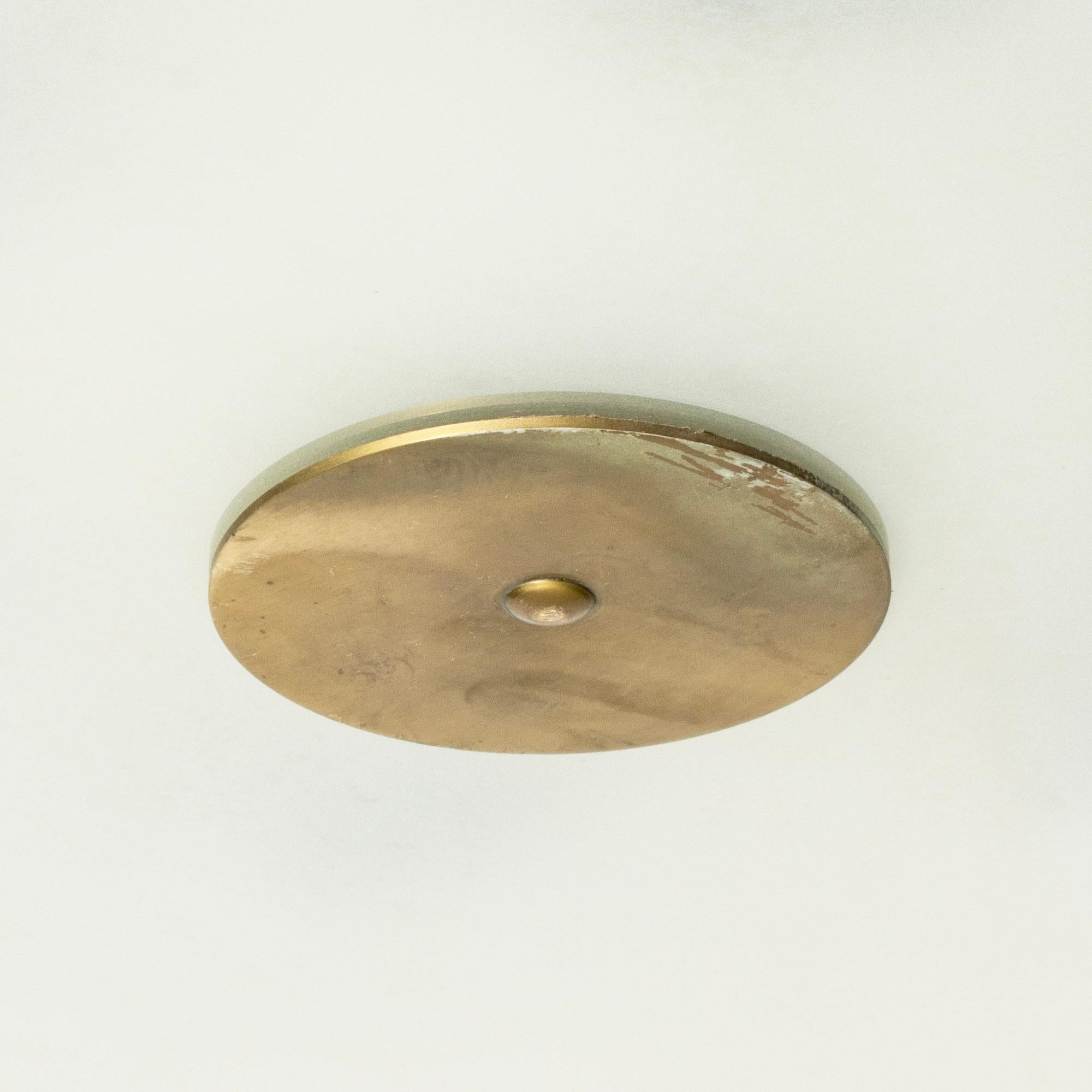 Brass Pair of Scandinavian Mid-Century Ceiling Lights, Bo Notini, Sweden, 1940s
