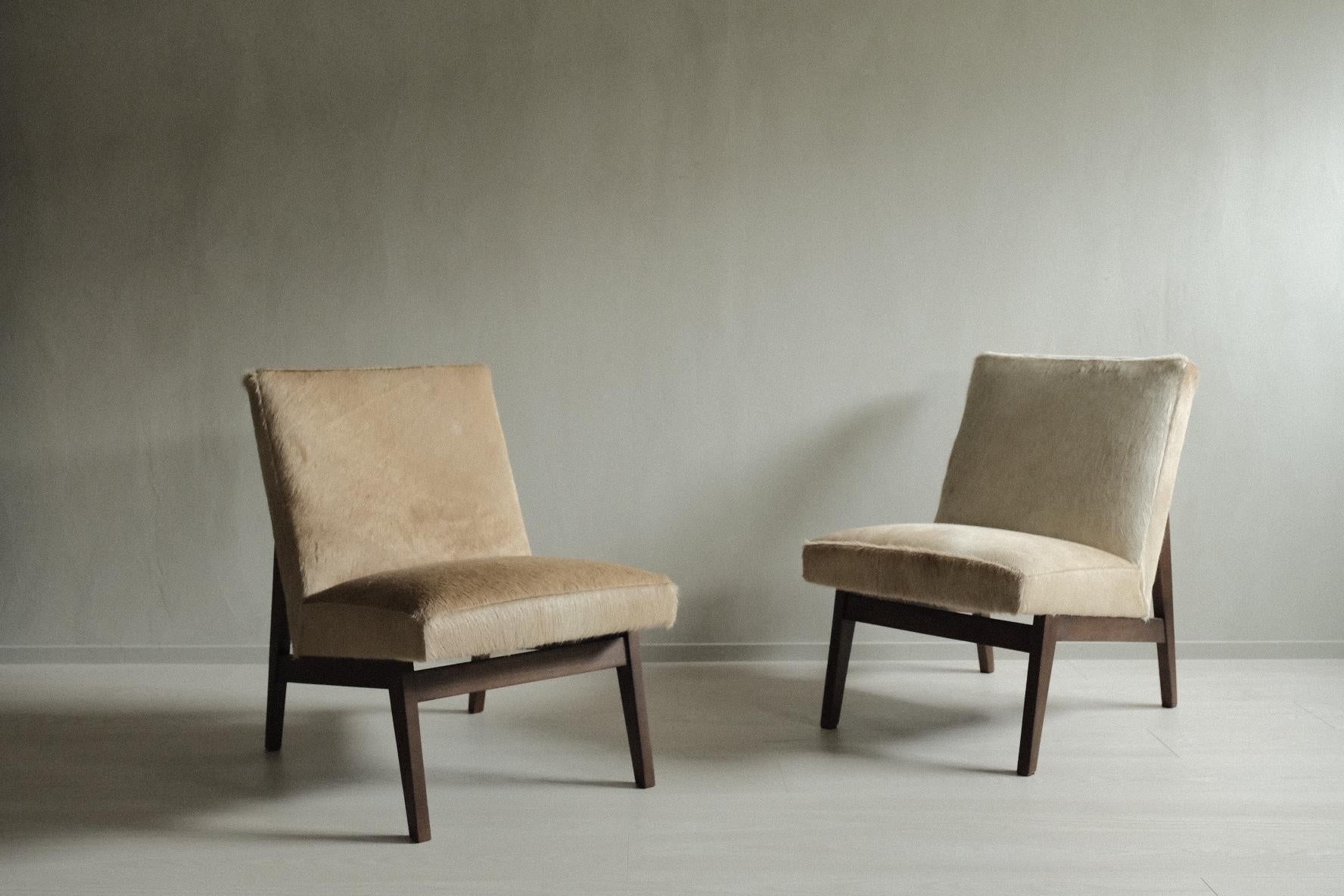 Pair of Scandinavian Mid-Century Chairs, in Style of Pierre Jenneret, 1950s 5
