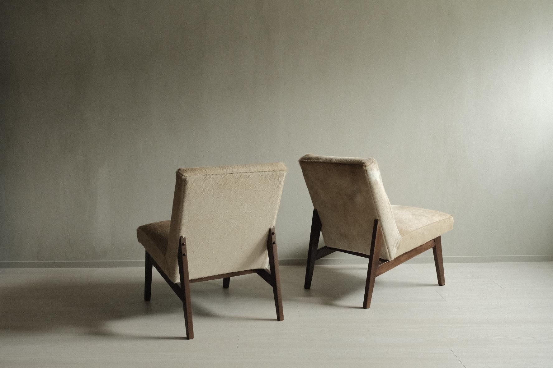 20th Century Pair of Scandinavian Mid-Century Chairs, in Style of Pierre Jenneret, 1950s