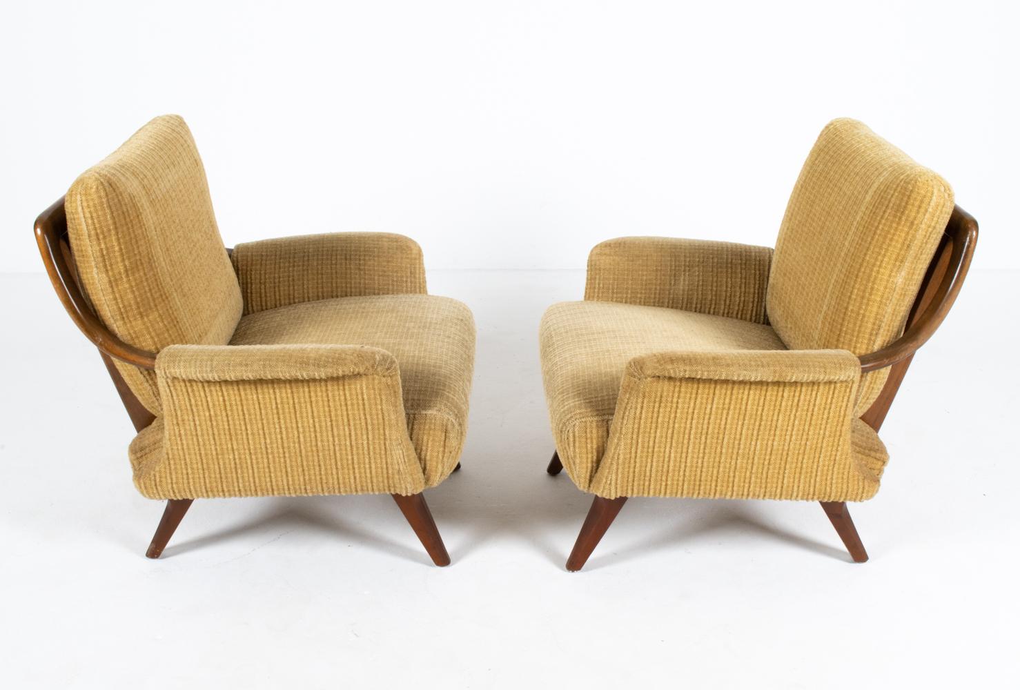 Pair of Scandinavian Mid-Century Lounge Chairs, c. 1950's For Sale 6