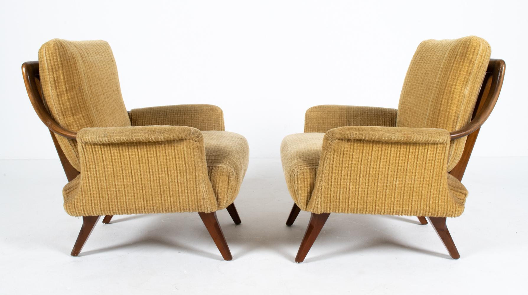 Pair of Scandinavian Mid-Century Lounge Chairs, c. 1950's For Sale 7