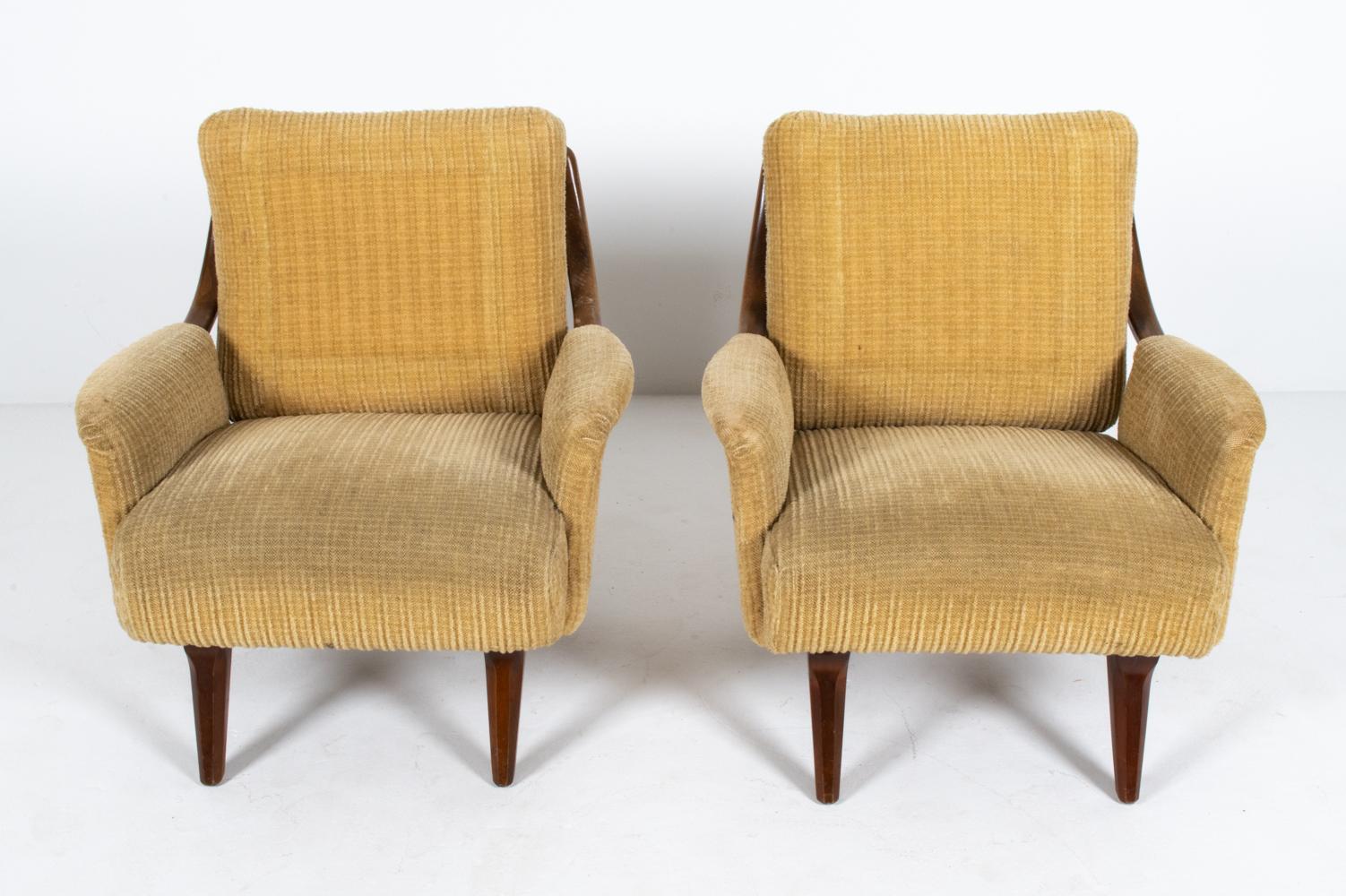 Danish Pair of Scandinavian Mid-Century Lounge Chairs, c. 1950's For Sale