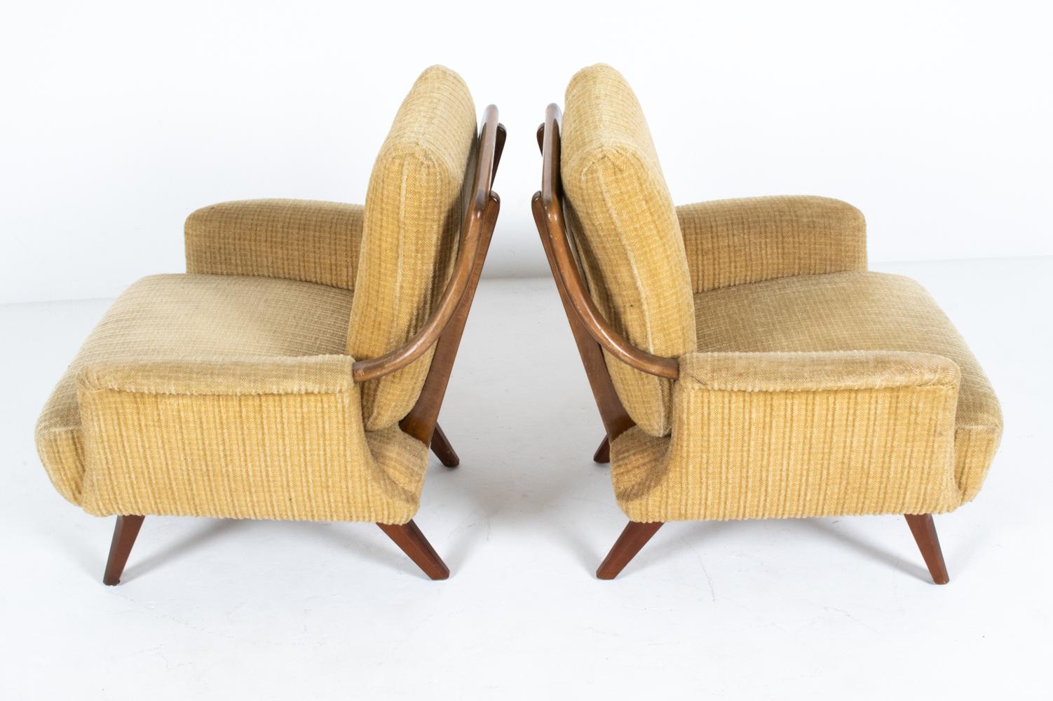 Pair of Scandinavian Mid-Century Lounge Chairs, c. 1950's For Sale 1