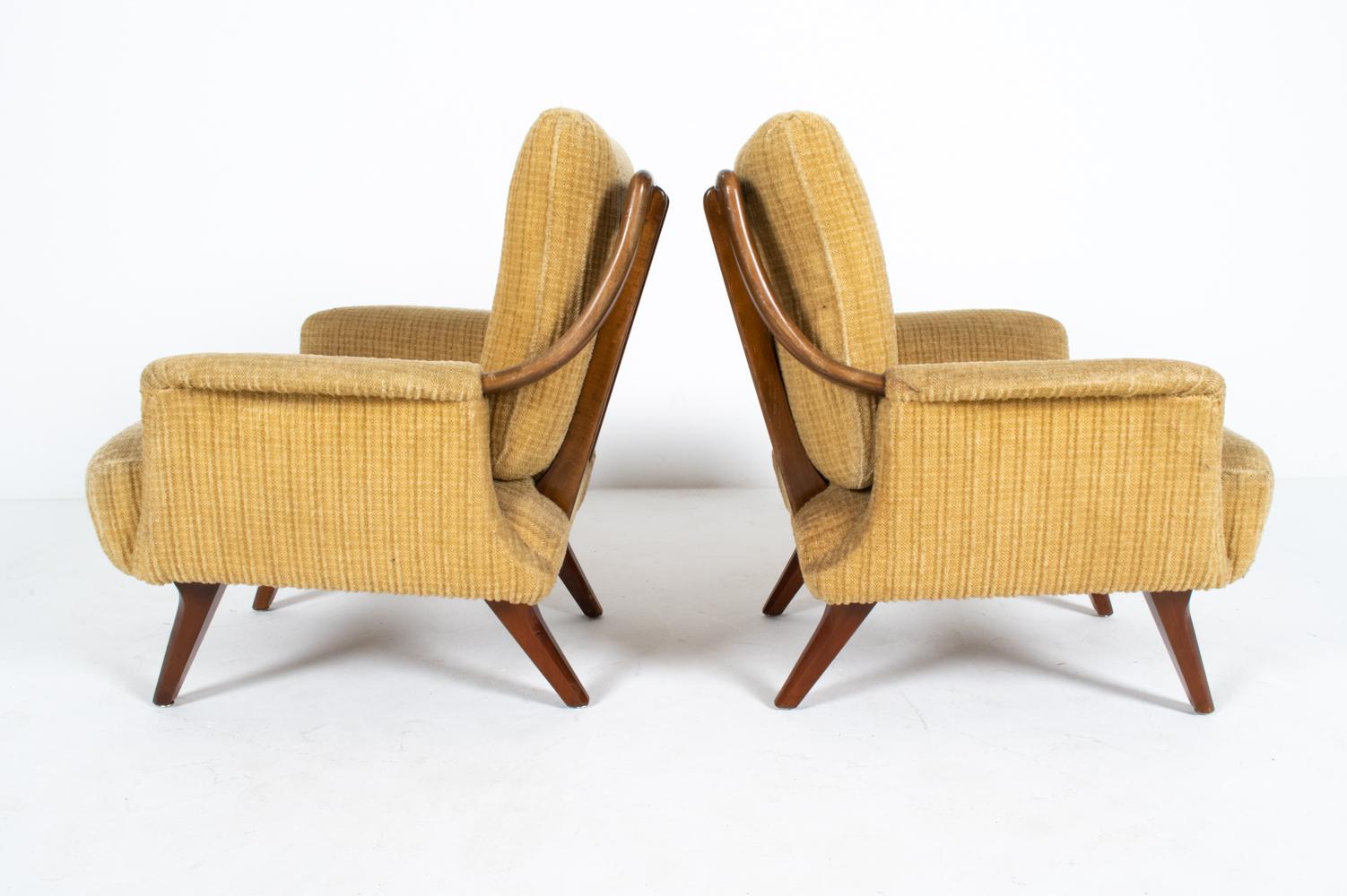 Pair of Scandinavian Mid-Century Lounge Chairs, c. 1950's For Sale 2