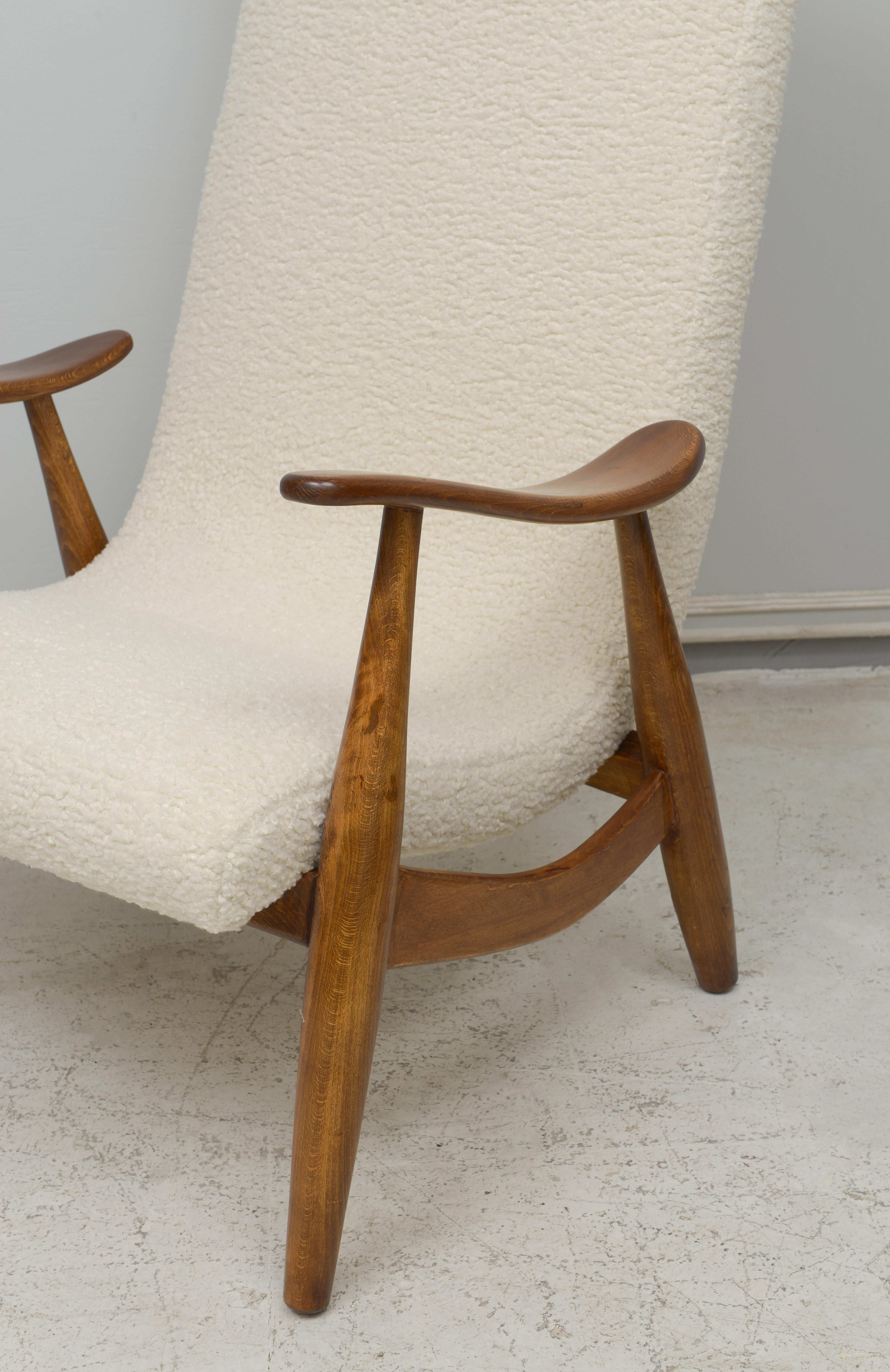 Fabric Pair of Scandinavian Mid-Century Lounge Chairs For Sale