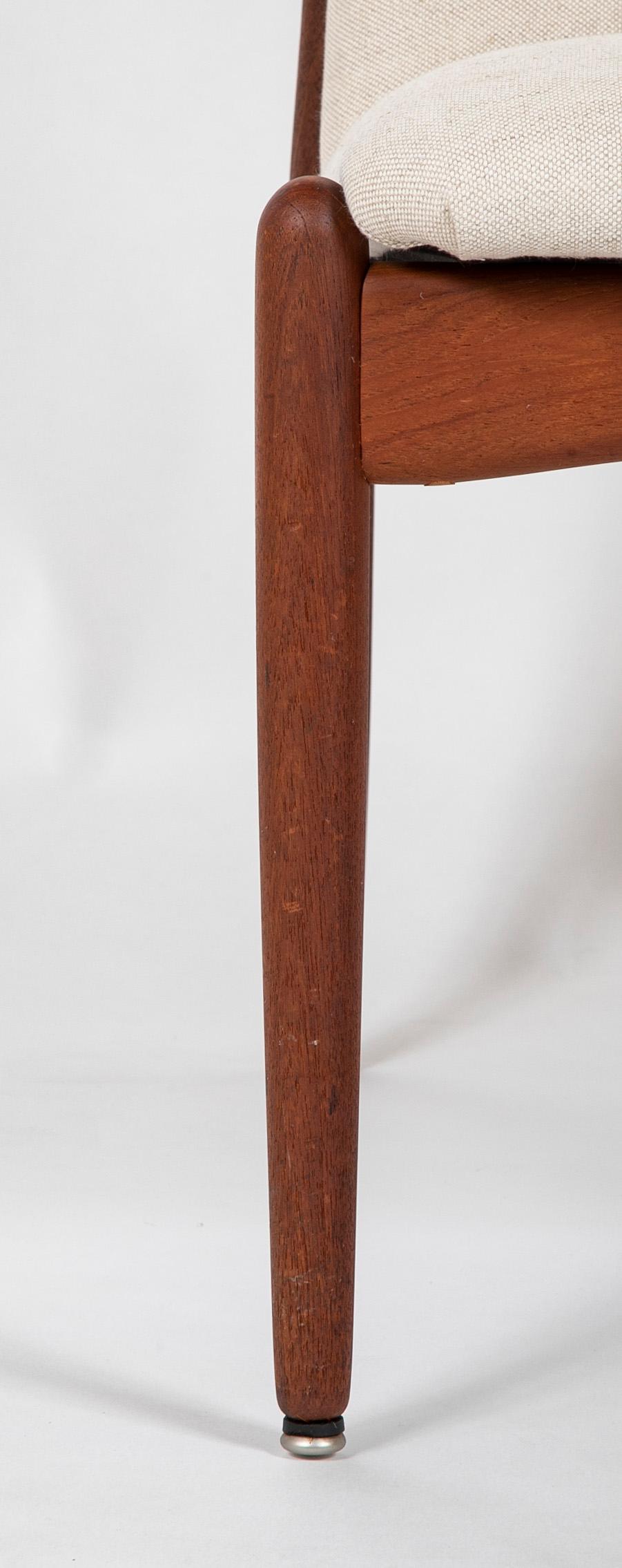 Teck Paire de chaises pantoufles scandinaves modernes en teck du milieu du siècle dernier