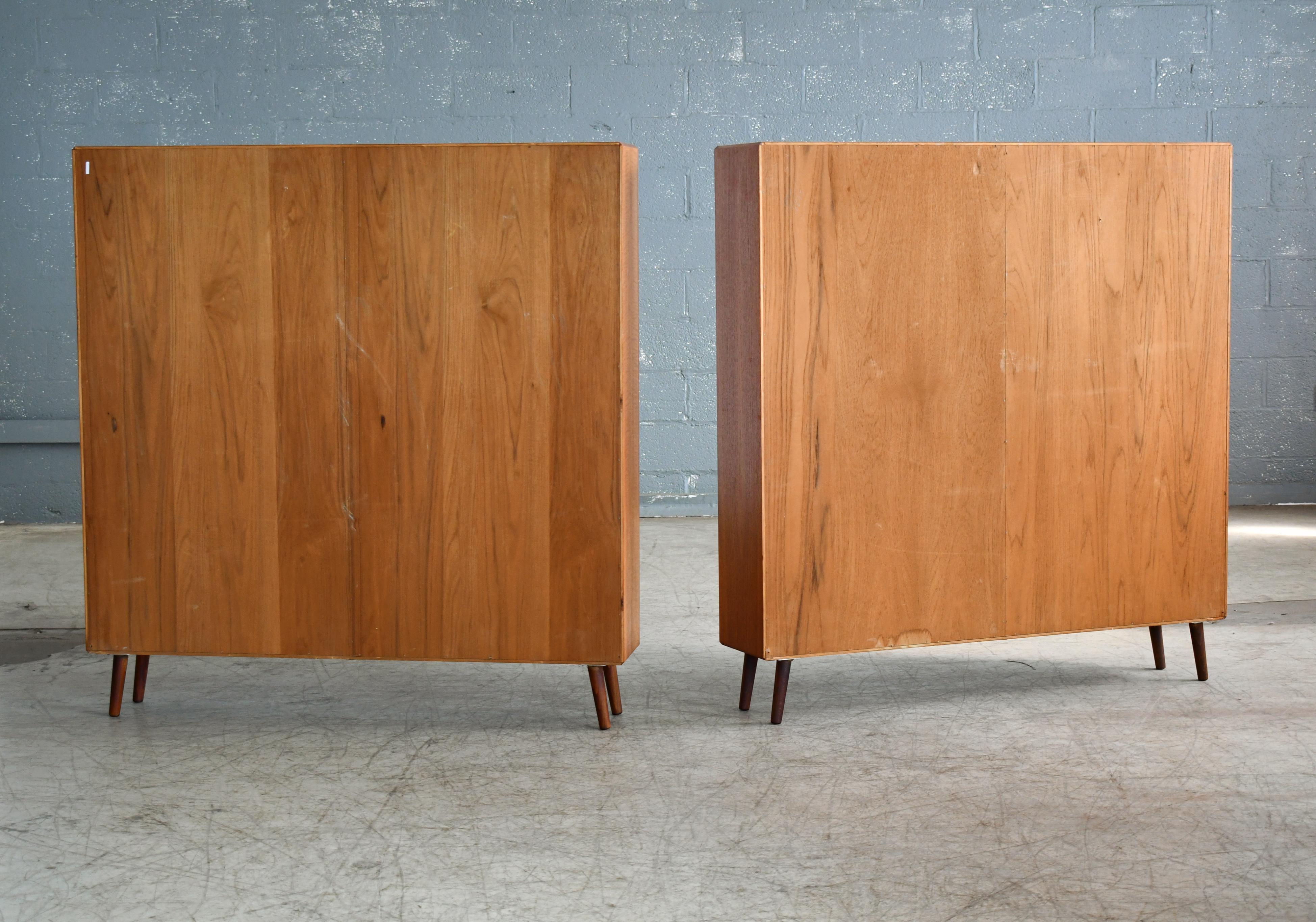 Mid-20th Century Pair of Scandinavian Midcentury Teak Bookcases by Bertil Fridhagen for Bodafors