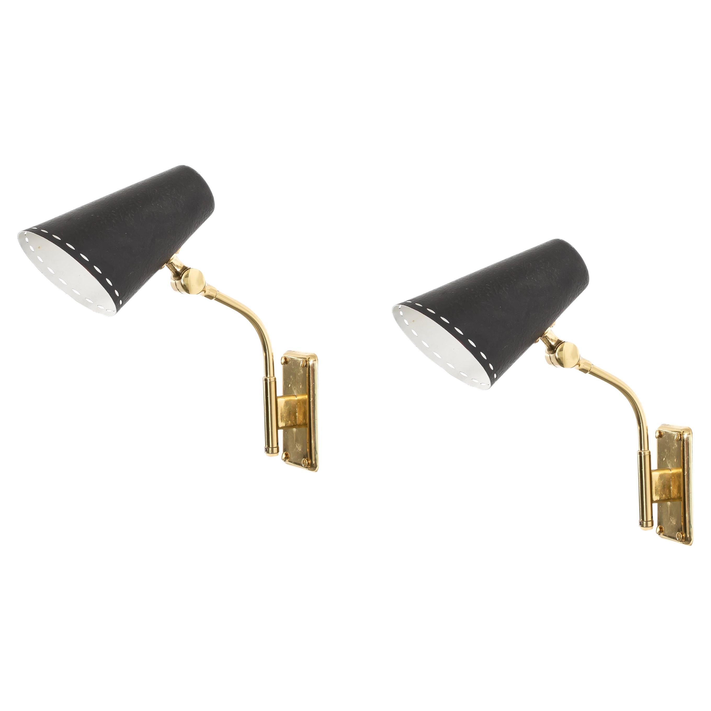 Pair of Scandinavian Mid-Century Wall Lights, Norway, 1950s