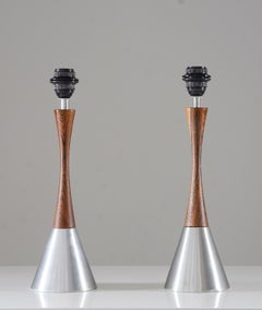 Coppia di lampade da tavolo scandinave del Medioevo di Bergboms