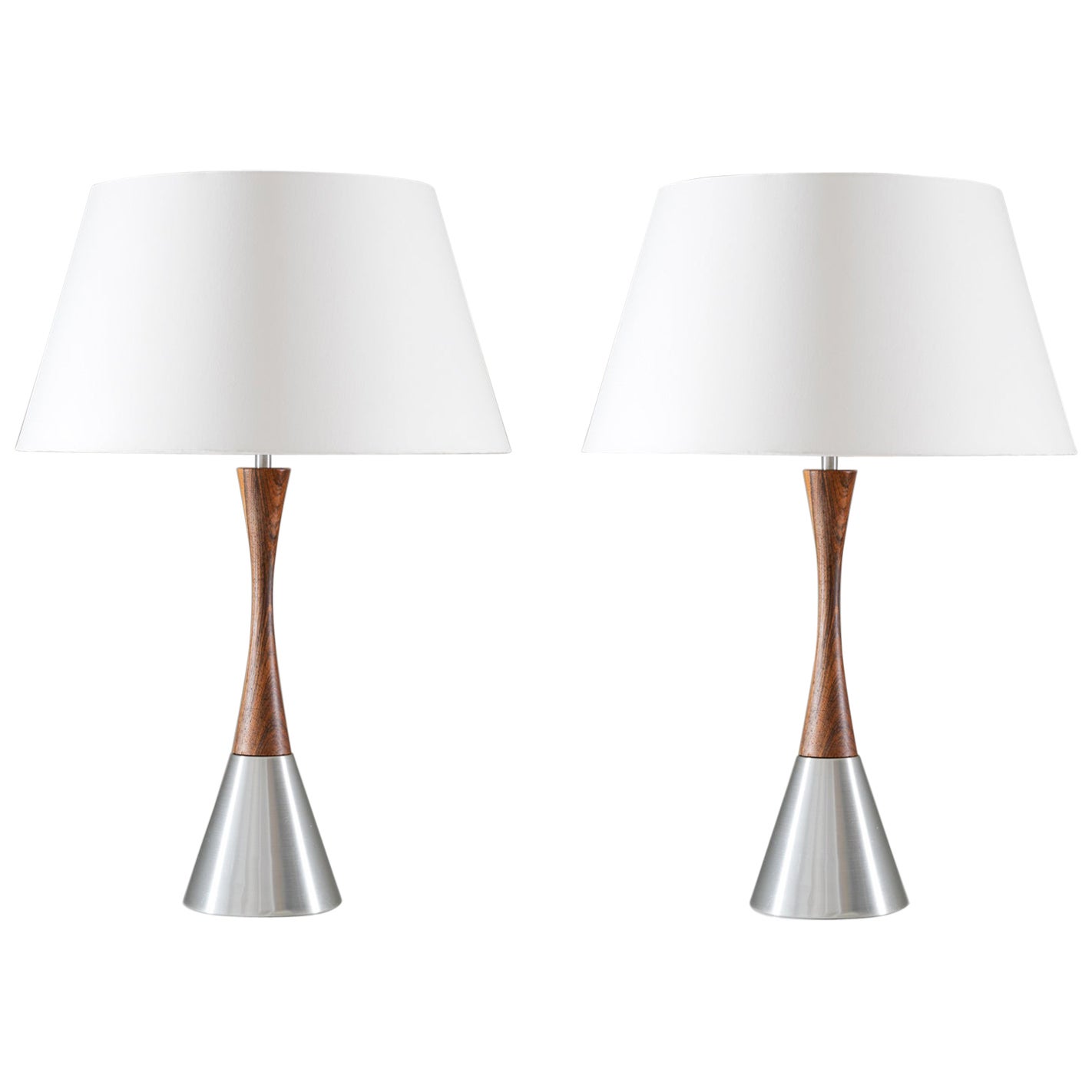 Pareja de lámparas de mesa escandinavas de mediados de siglo by Bergboms