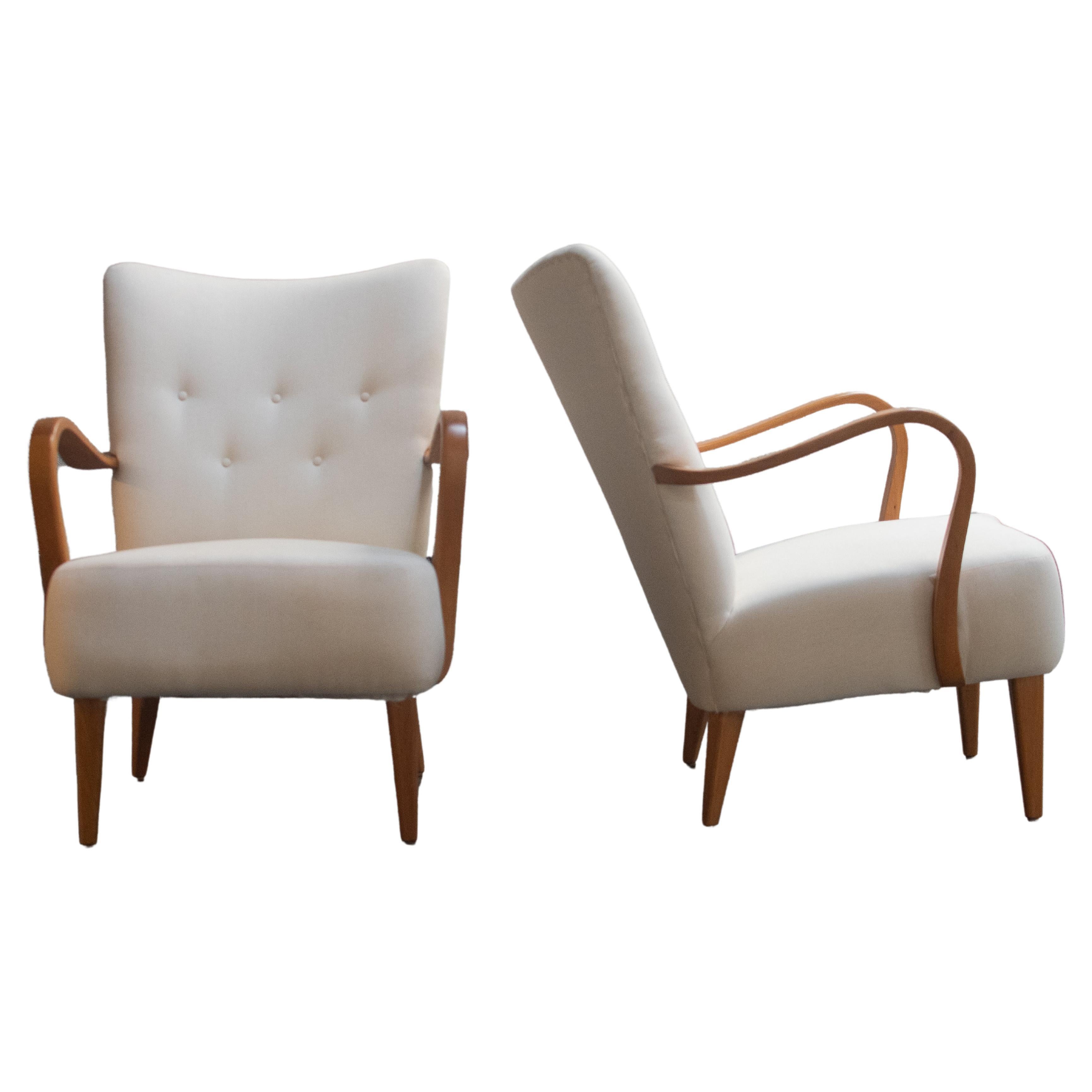 Pair of Scandinavian Modern Arm Chairs  For Sale