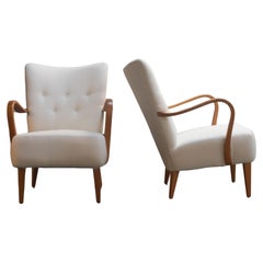 Retro Pair of Scandinavian Modern Arm Chairs 