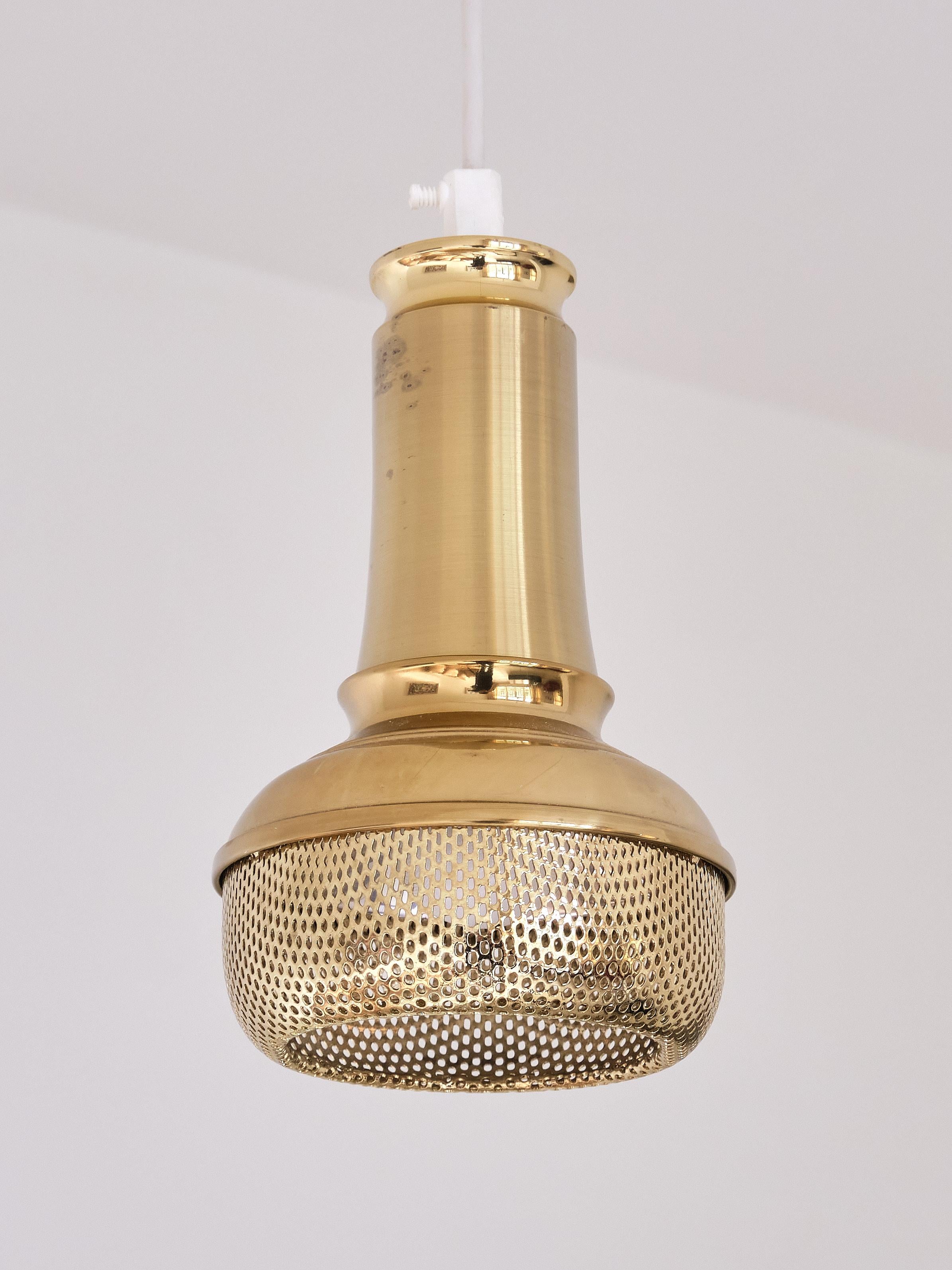 Pair of Scandinavian Modern Brass Pendant Lights, OMI Denmark, 1960s For Sale 5
