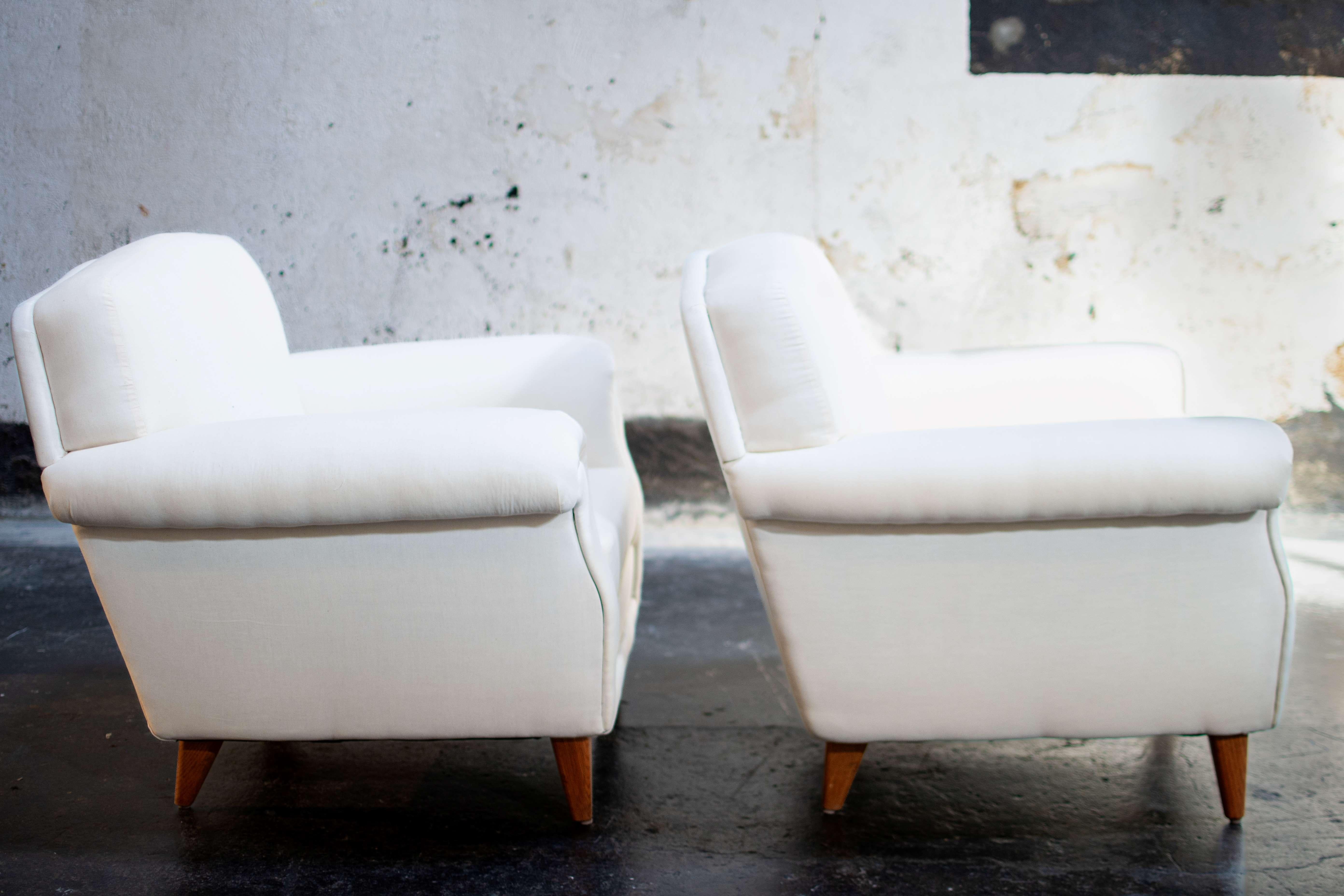 Swedish Pair of Scandinavian Modern Broderna Anderssons Arm Chairs - COM Ready For Sale