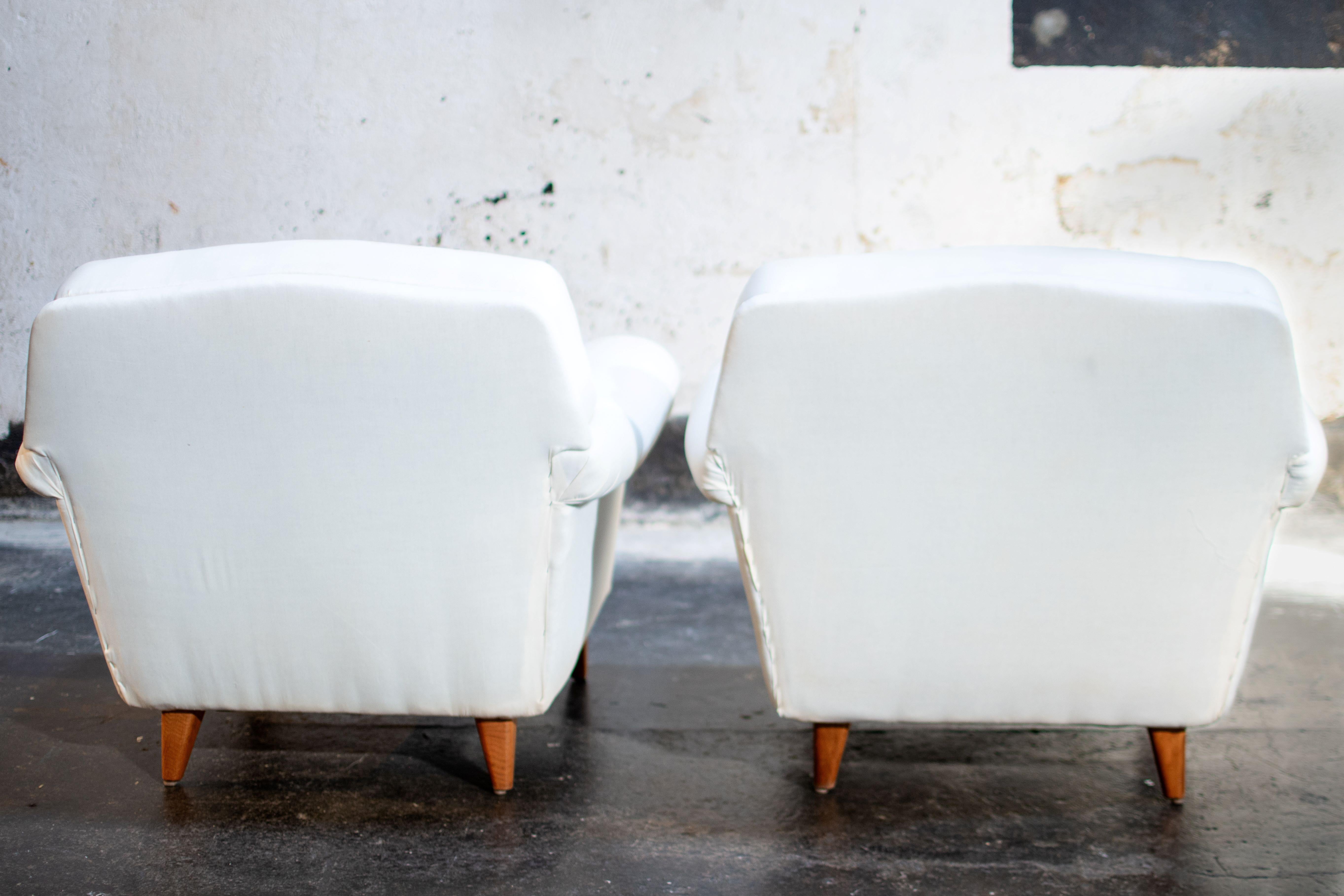 Hand-Painted Pair of Scandinavian Modern Broderna Anderssons Arm Chairs - COM Ready For Sale